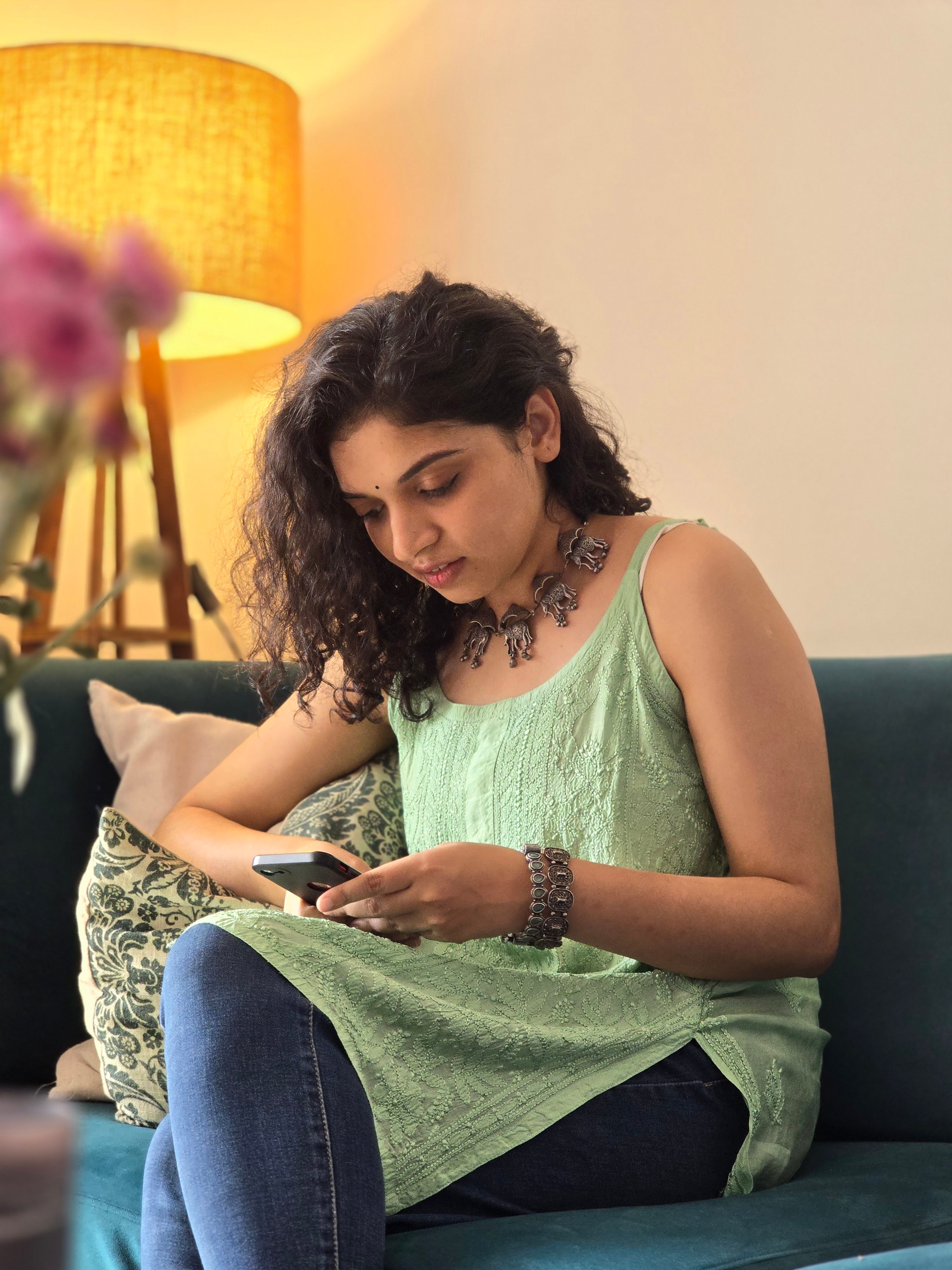 Chikankari Strap Sleeve Short and long Kurtis