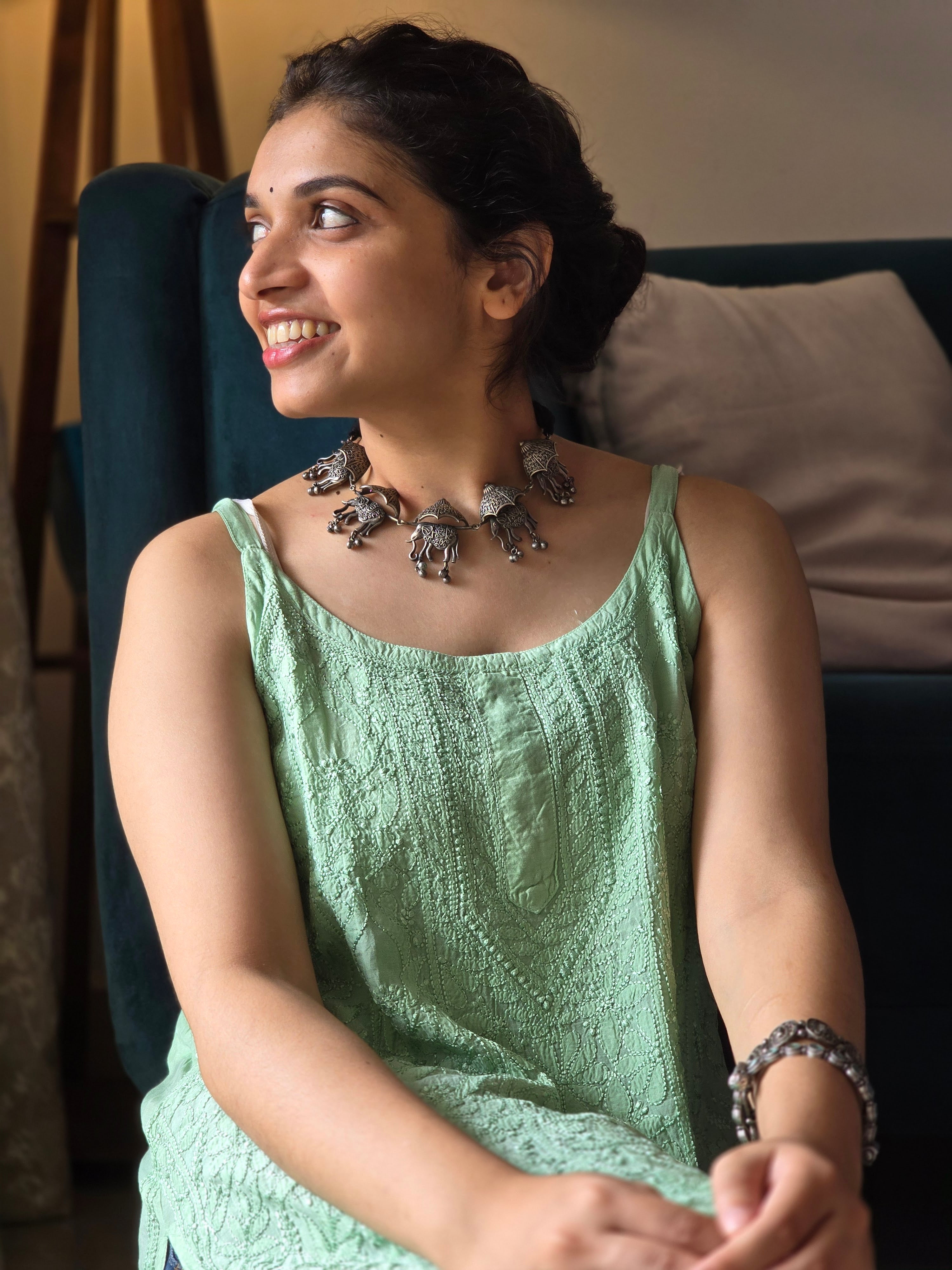 Chikankari Strap Sleeve Short and long Kurtis