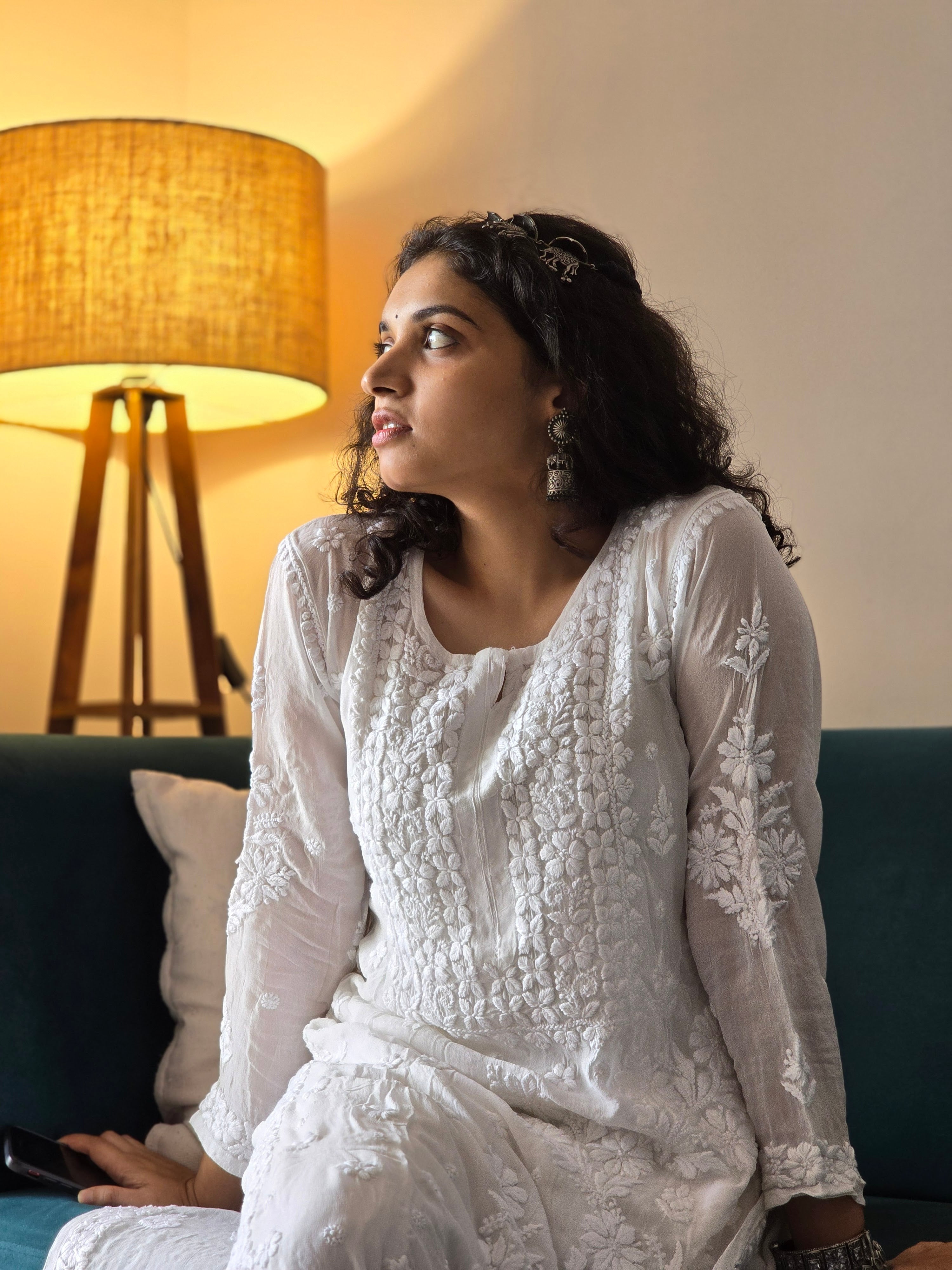 Pure Viscose Chikankari Kurti