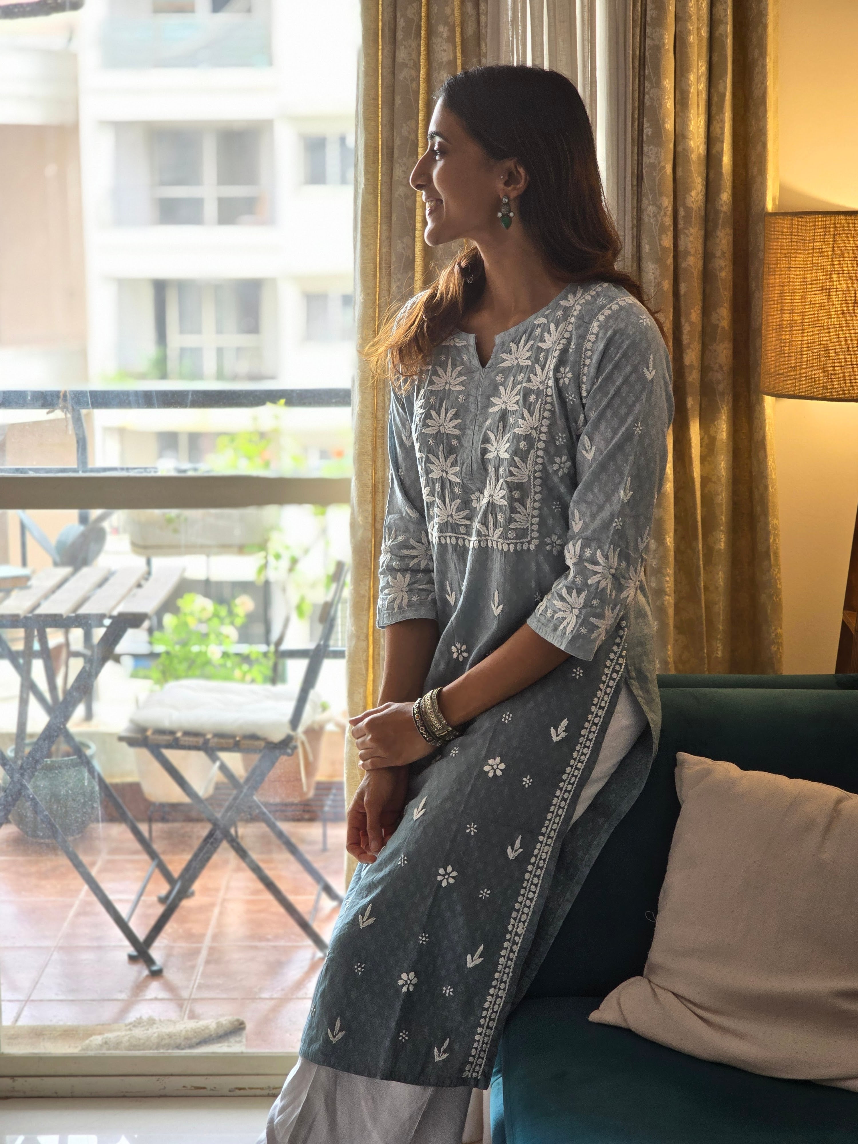 Pure Cotton Chikankari Kurti