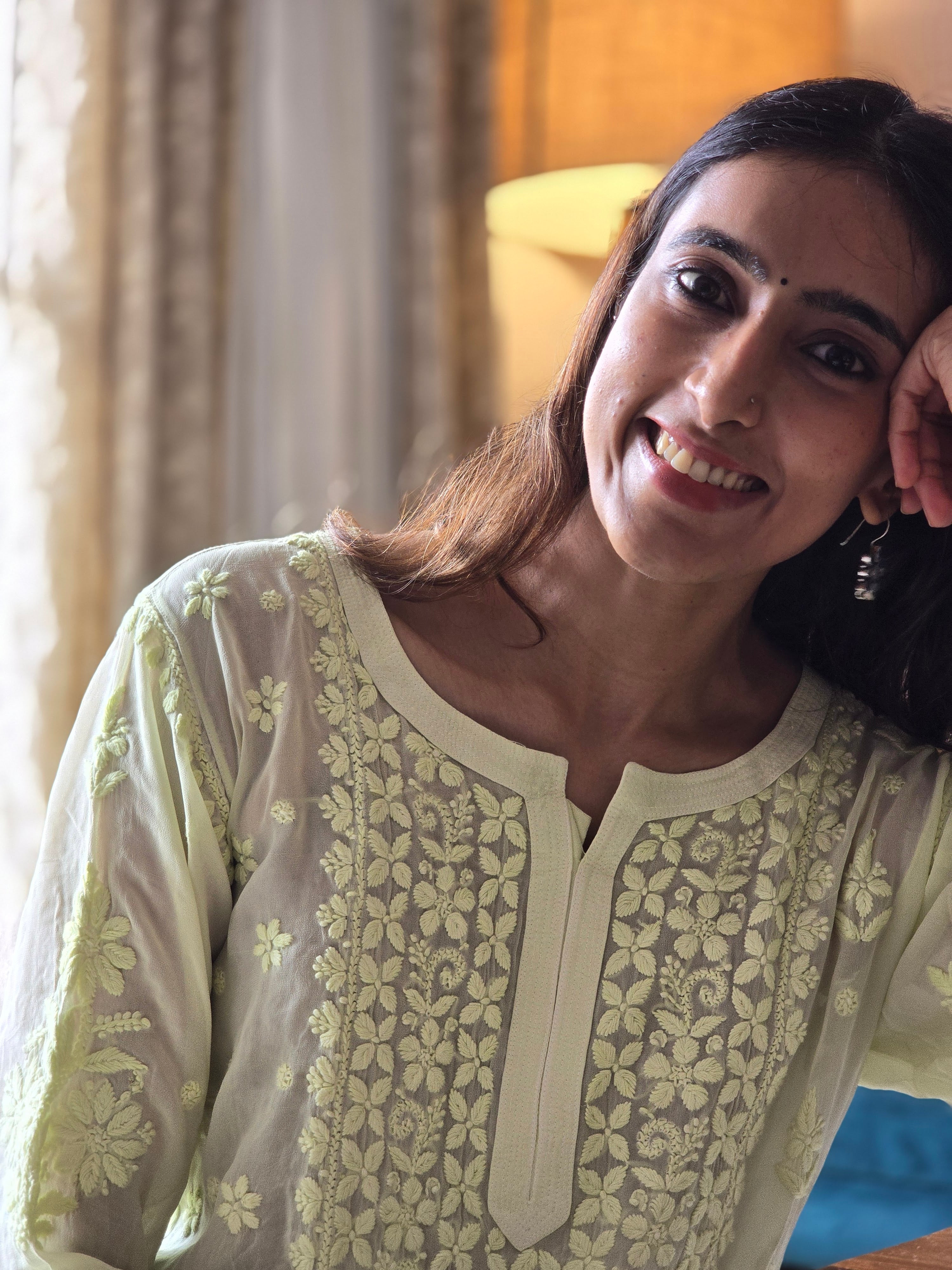 Pure Viscose Chikankari Kurti