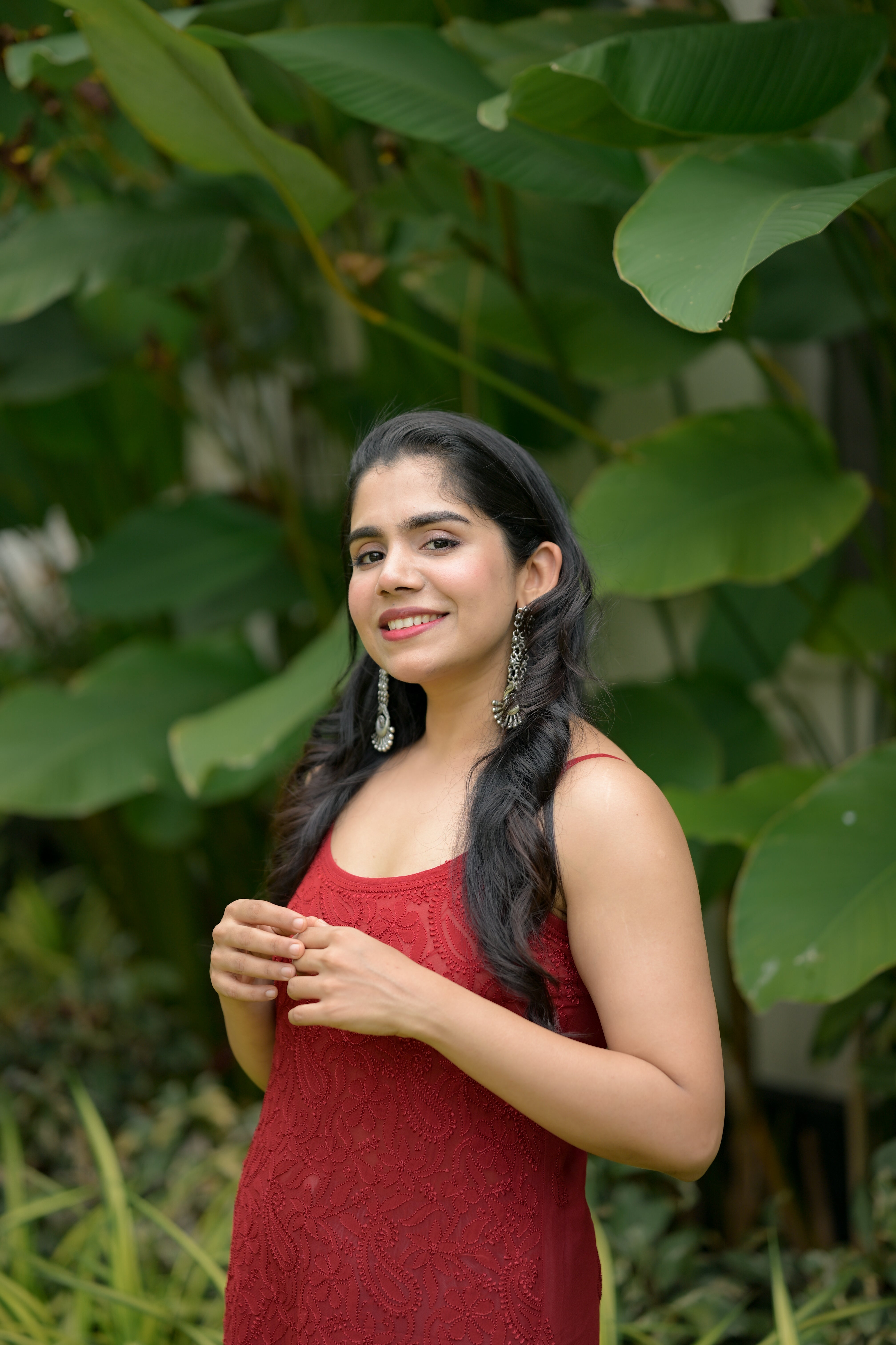 Scarlet Bloom Viscose Chikankari Strap Kurti