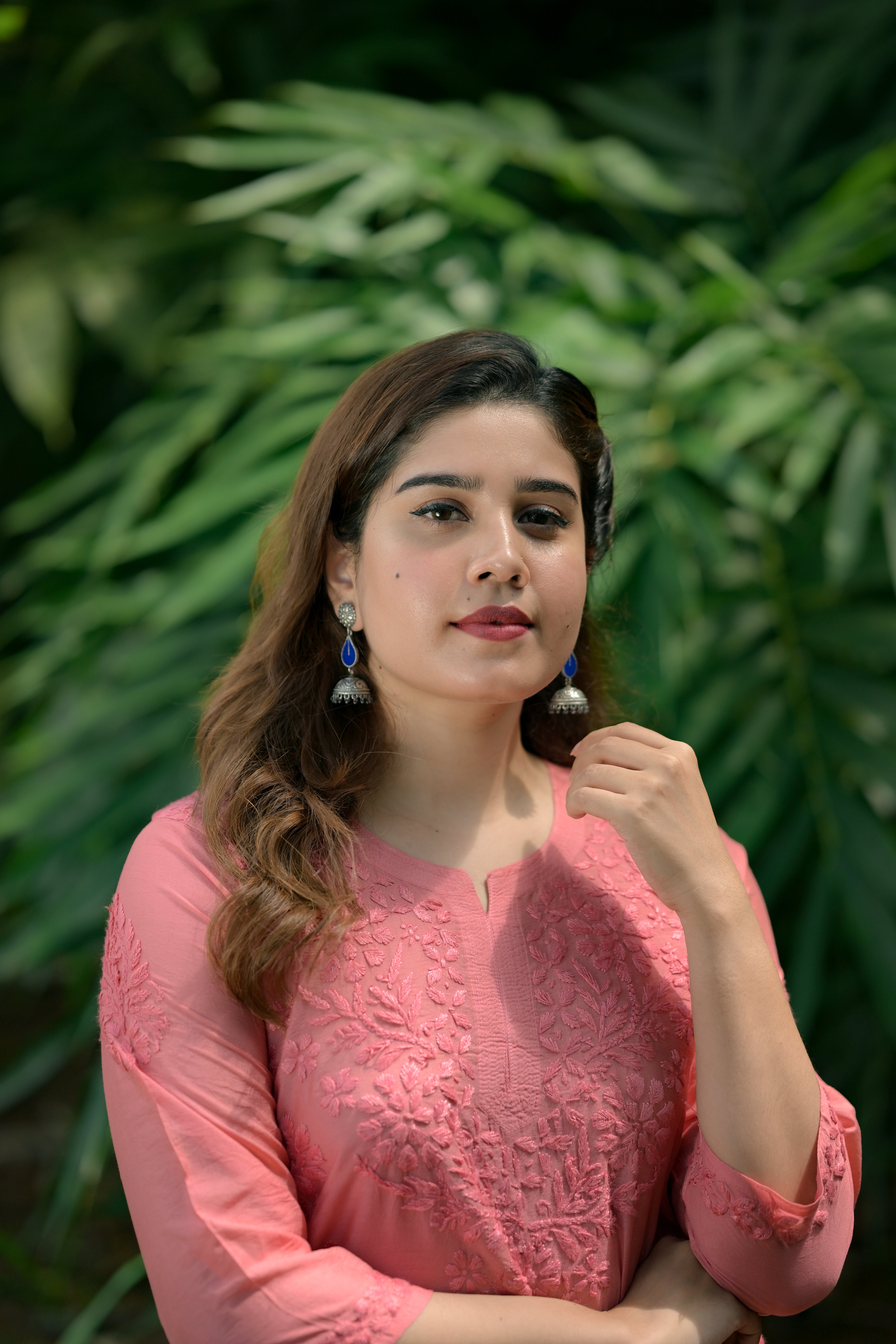 Chanderi Silk Chikankari Kurti