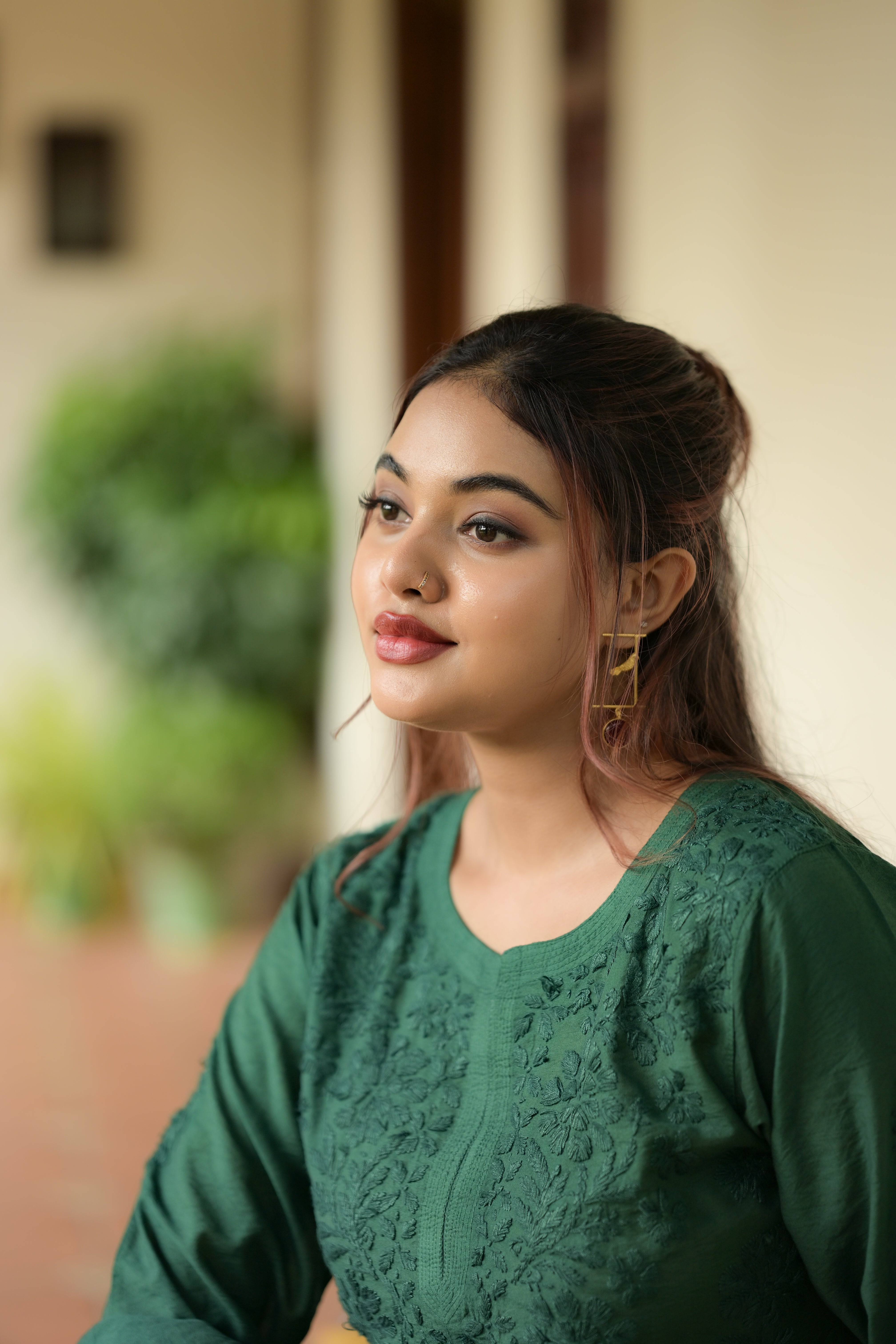 Chanderi Silk Chikankari Kurti