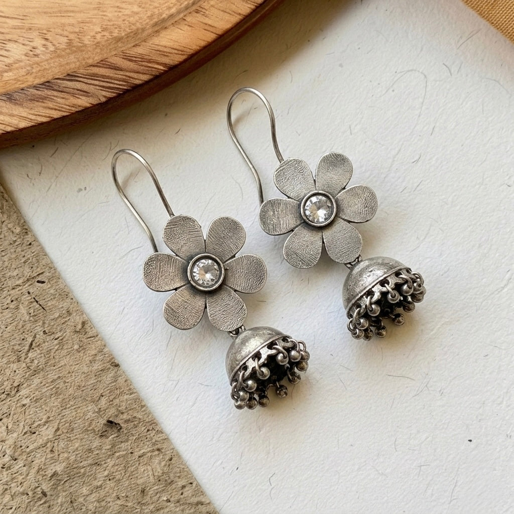 Crystal Bloom Drop Earrings