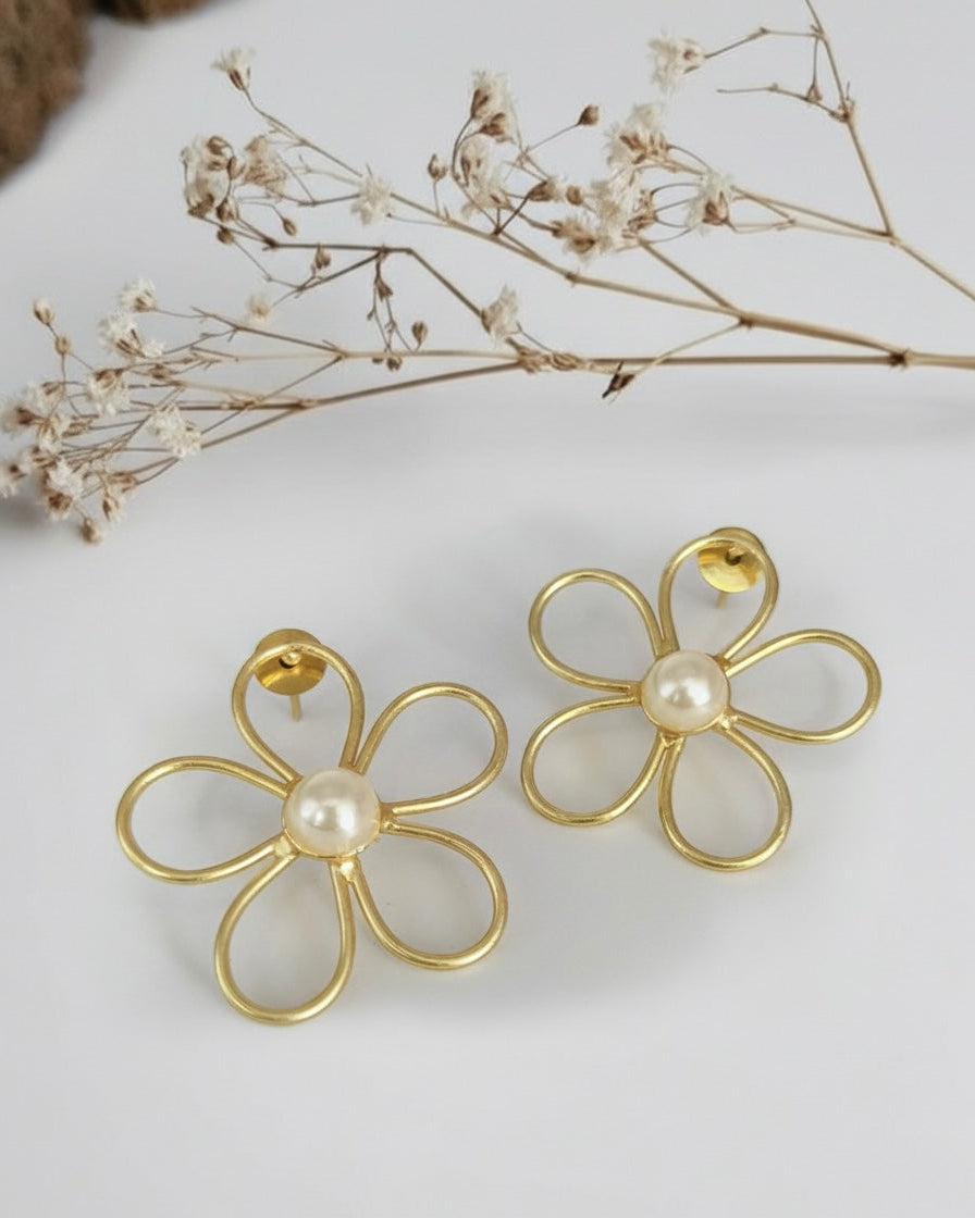 Pearl Petal Earrings