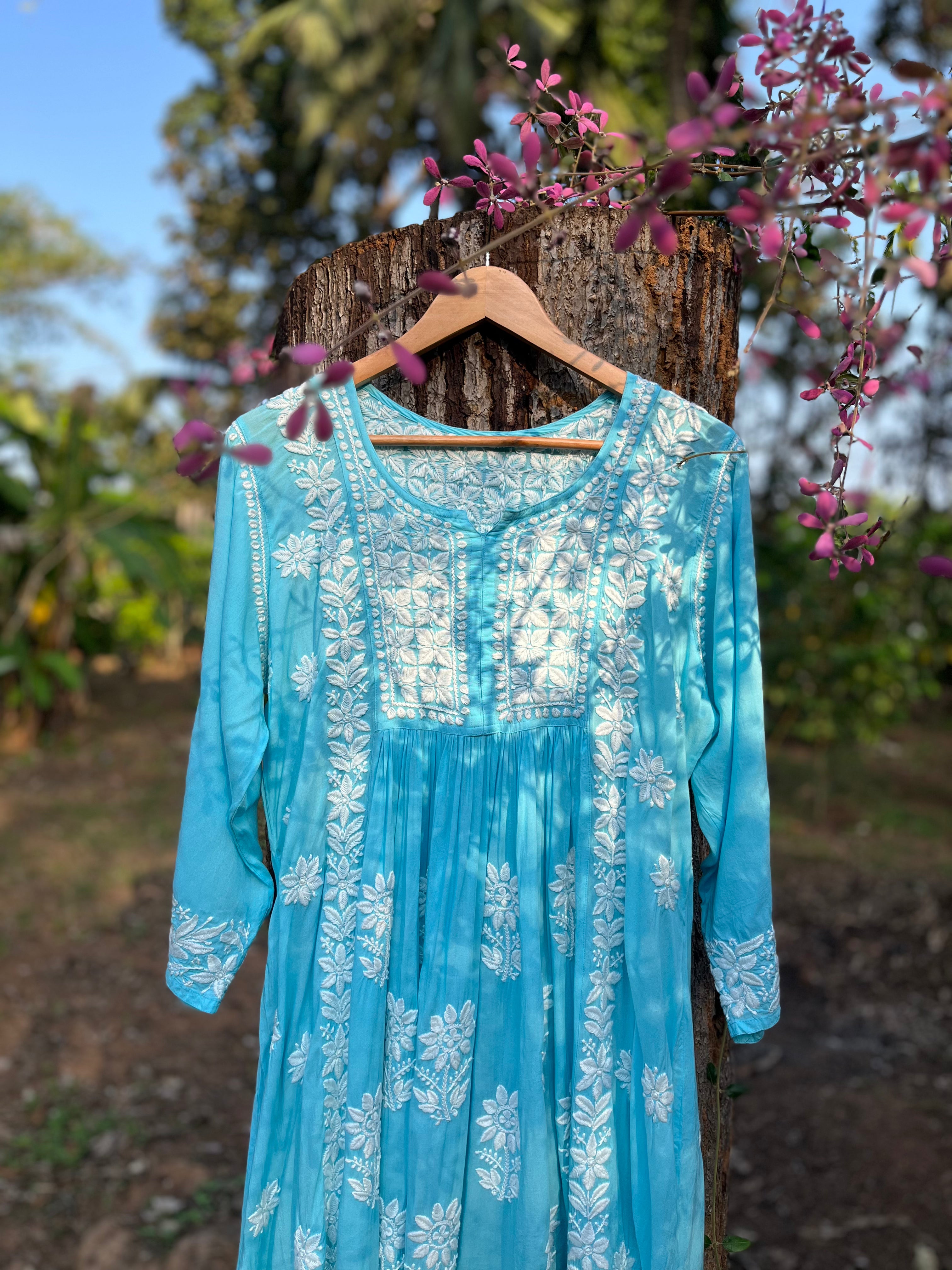 Modal Chikankari Nyra cut dress