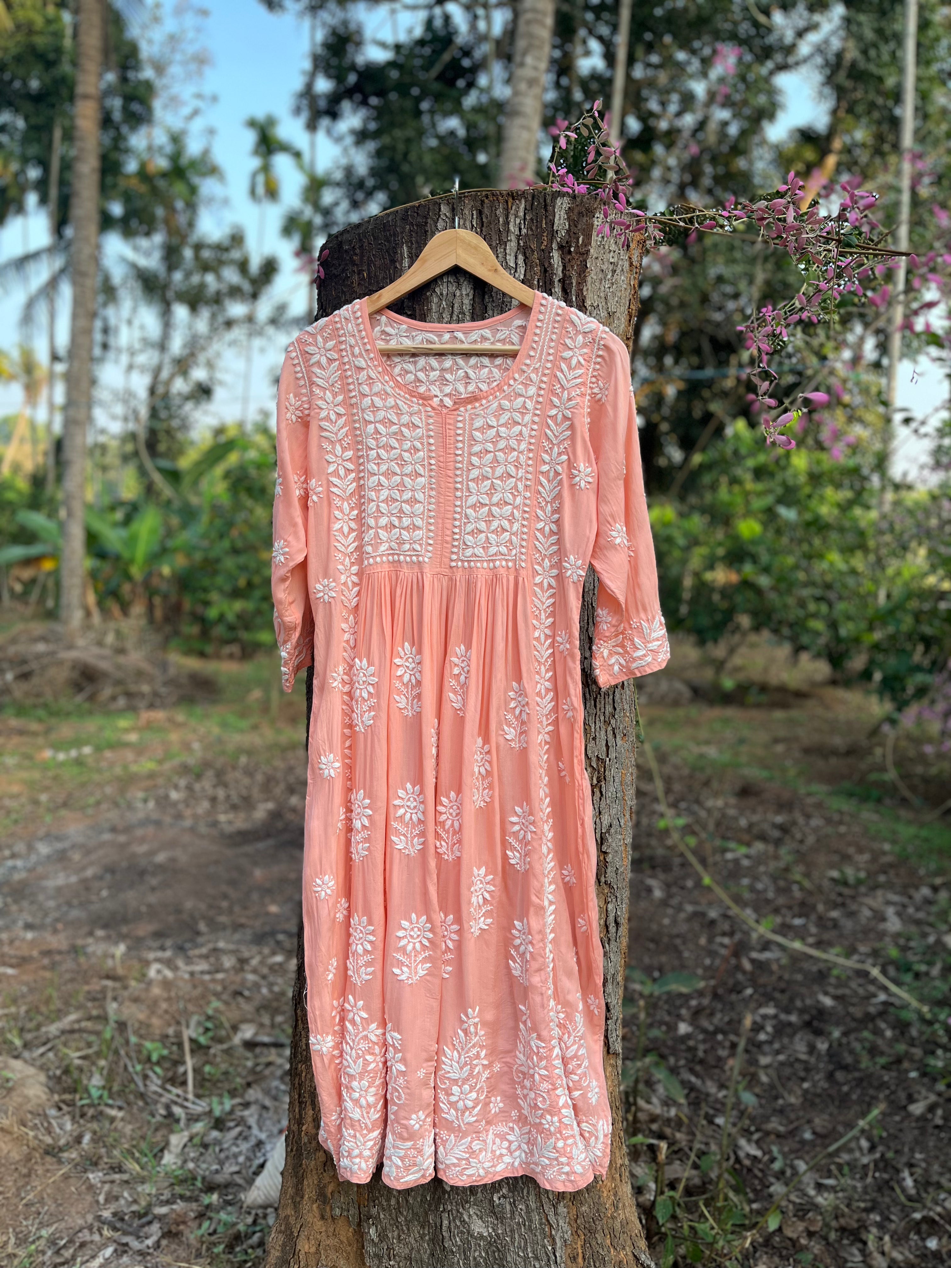 Modal Chikankari Nyra cut dress