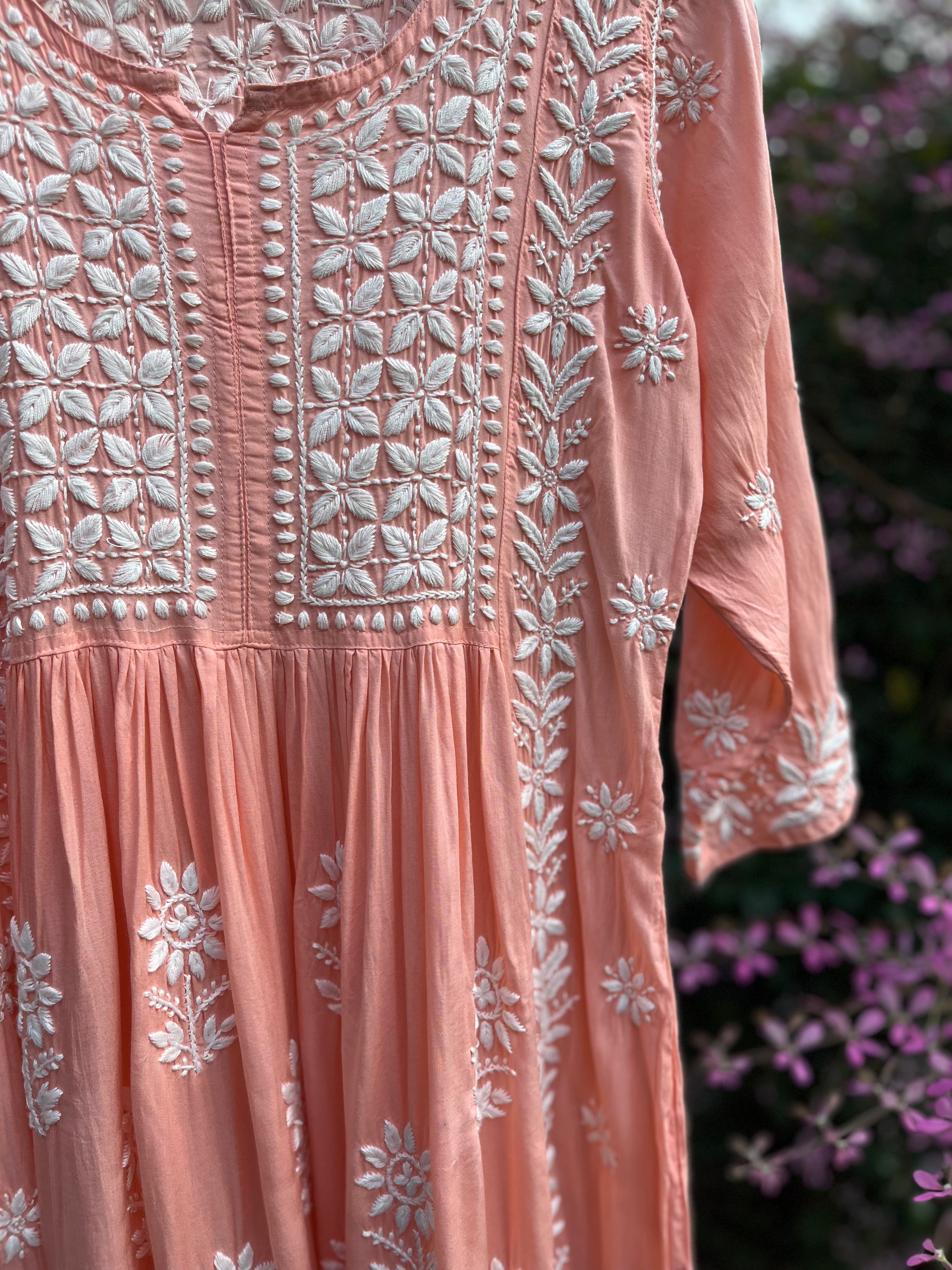 Modal Chikankari Nyra cut dress