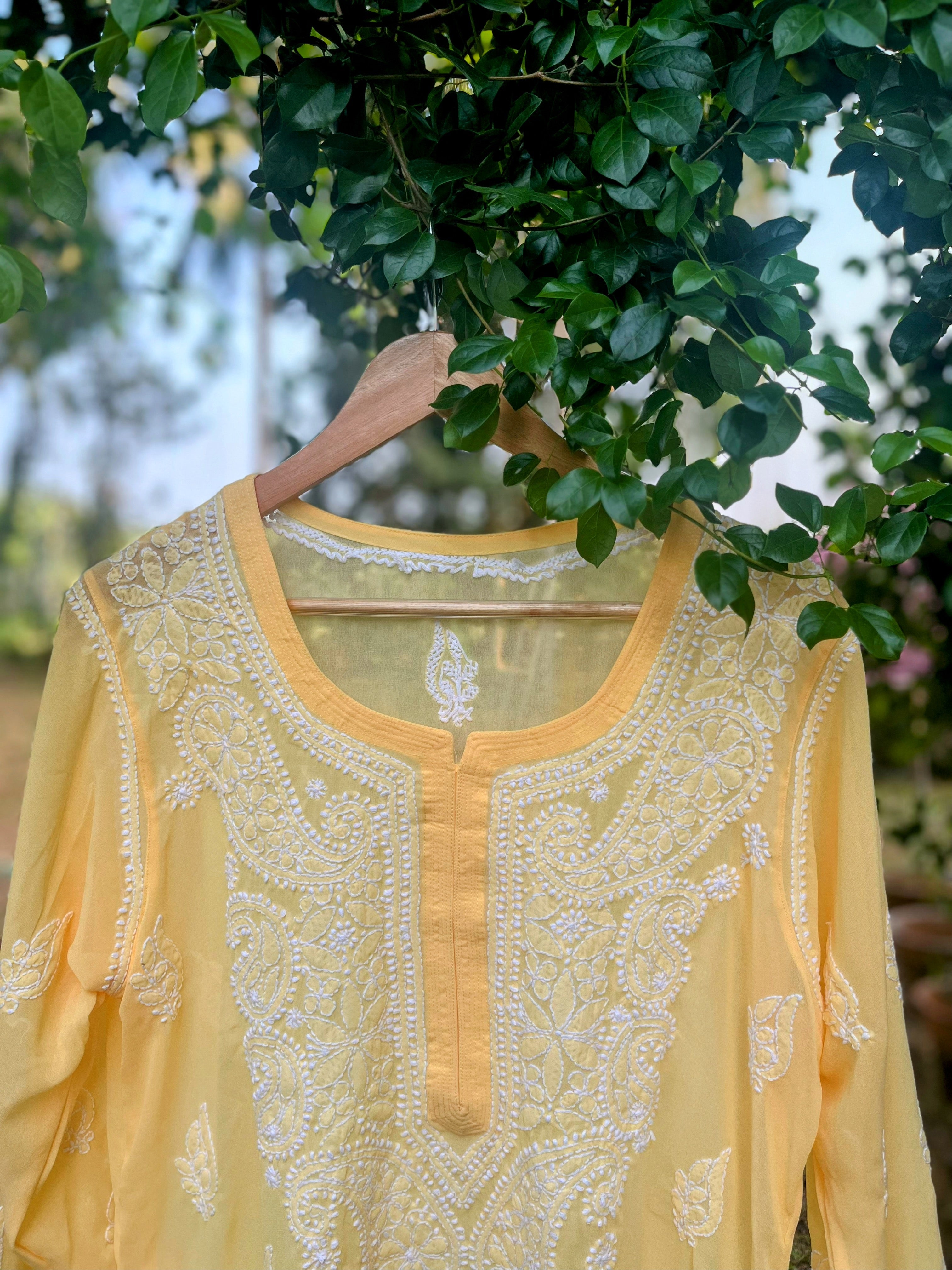 Semi Viscose Chikankari Kurti