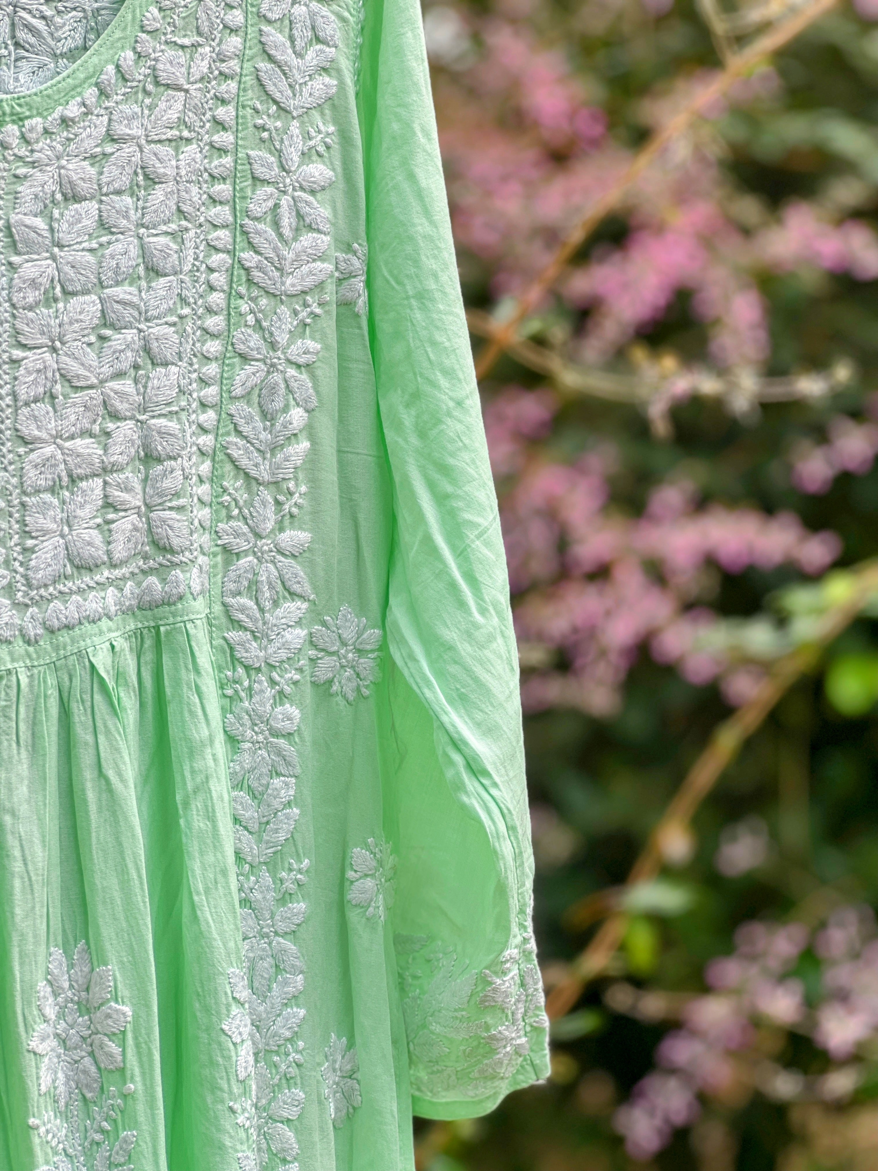 Modal Chikankari Nyra cut dress
