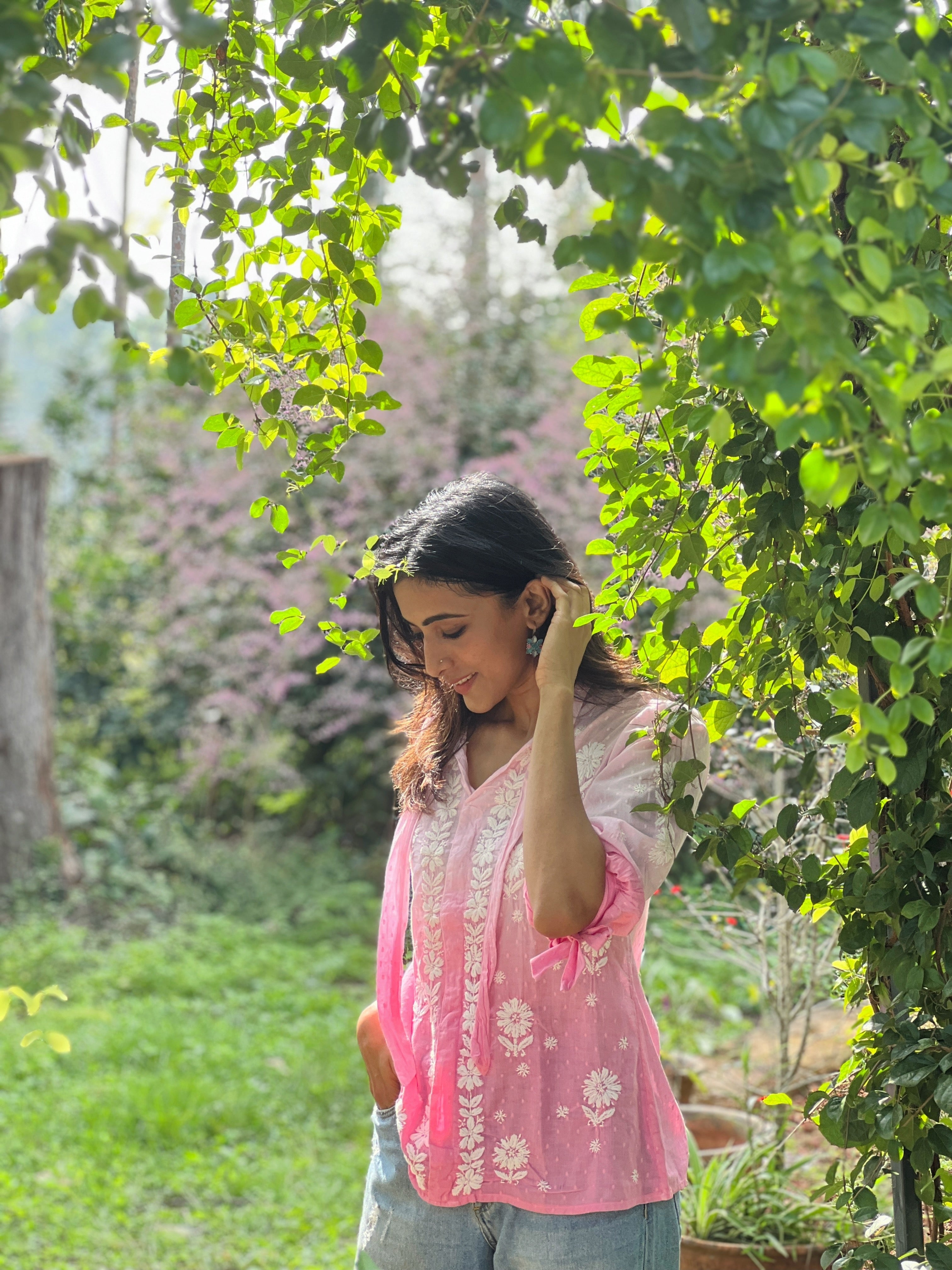 Contemporary Chikankari Cotton Dobby Shirt