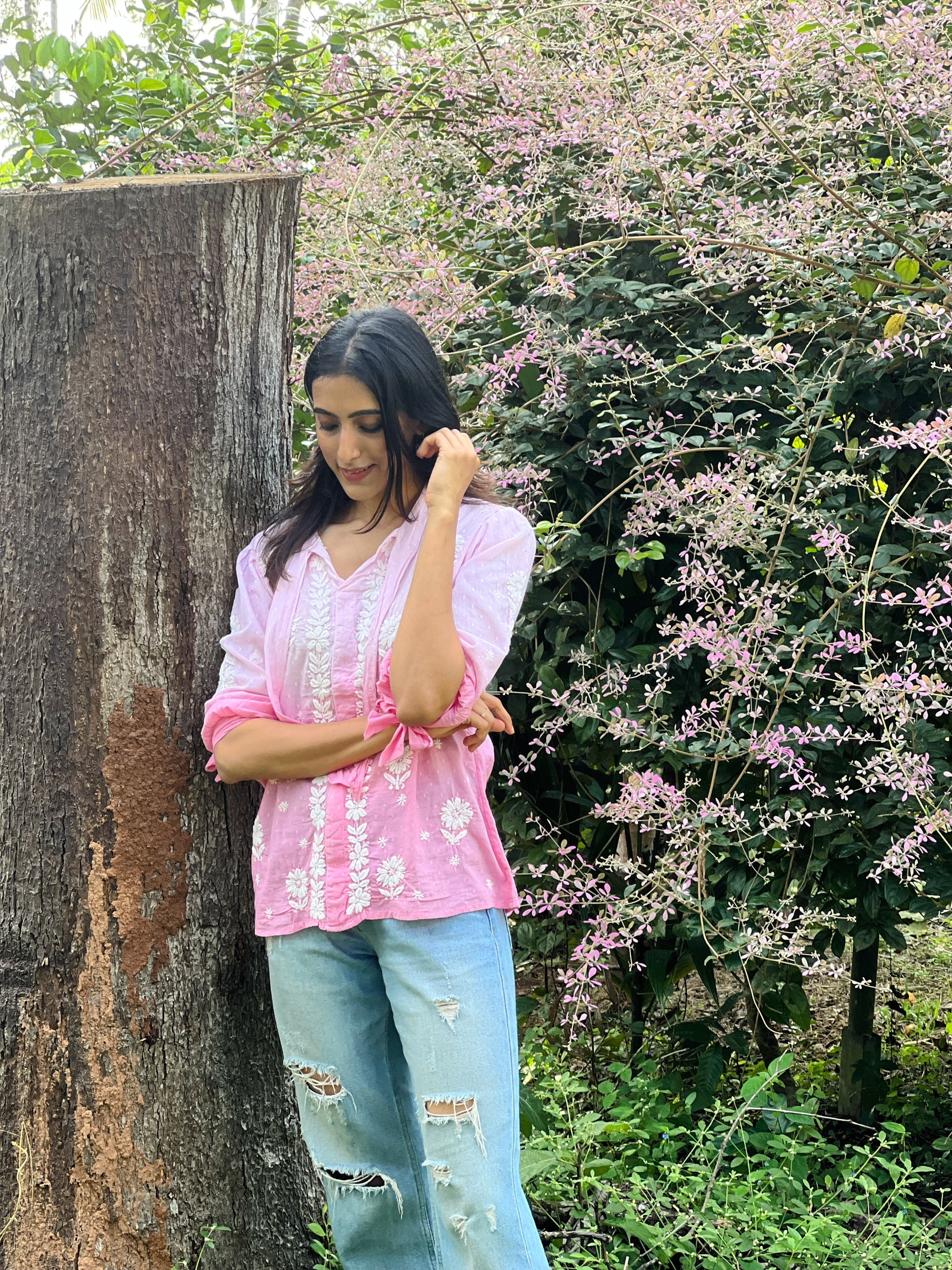 Contemporary Chikankari Cotton Dobby Shirt