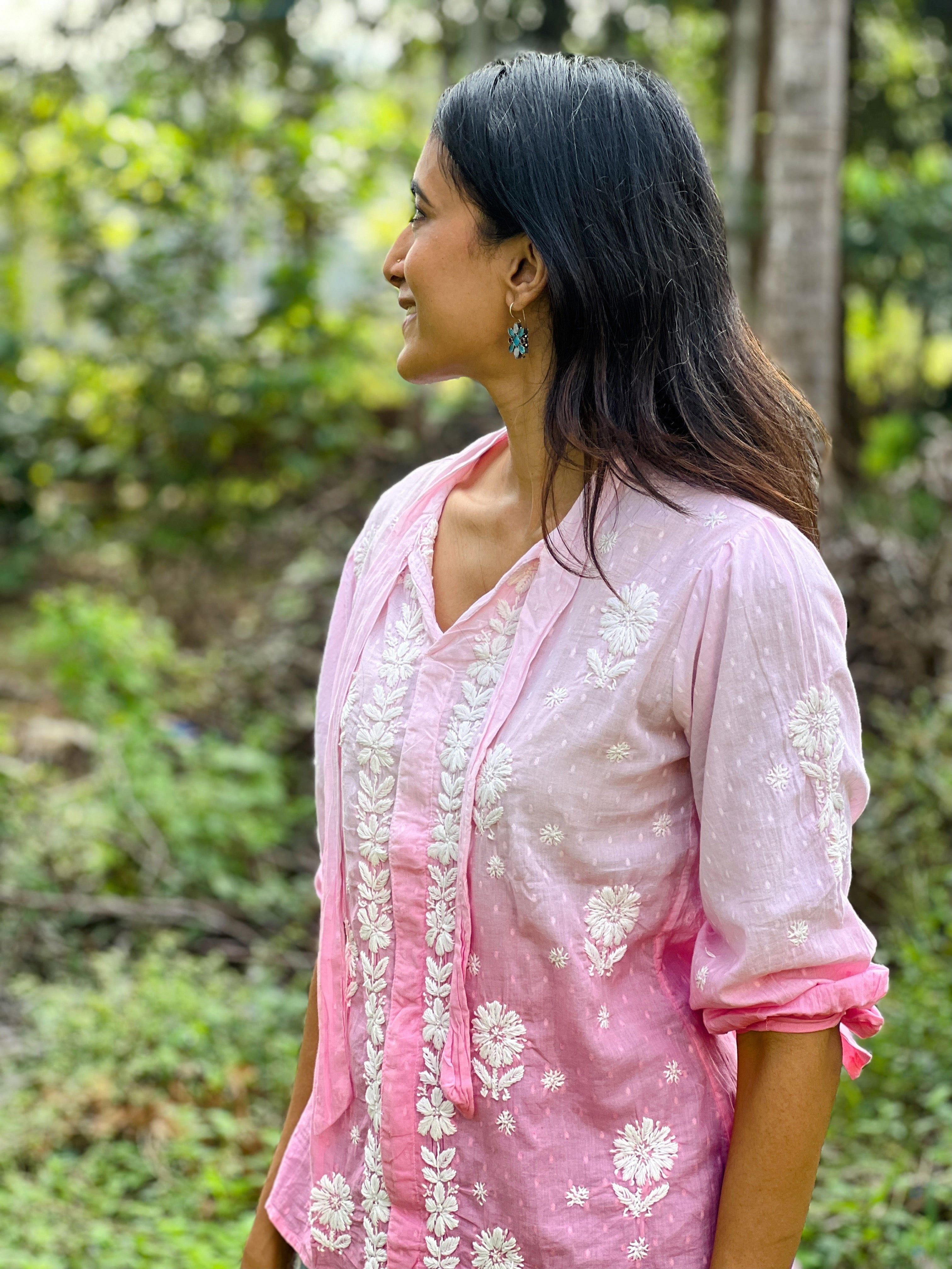 Contemporary Chikankari Cotton Dobby Shirt