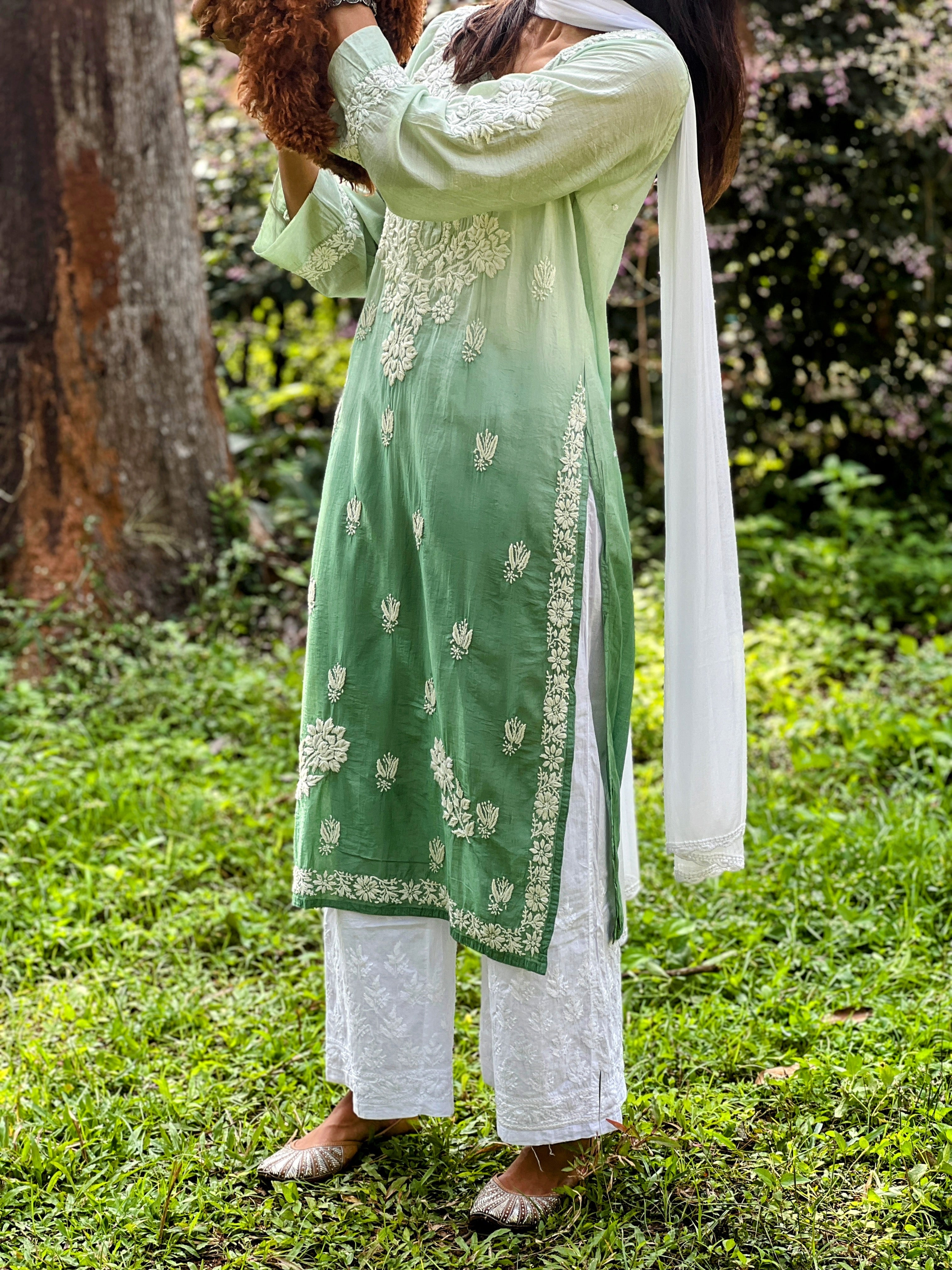 Cotton White straight pants