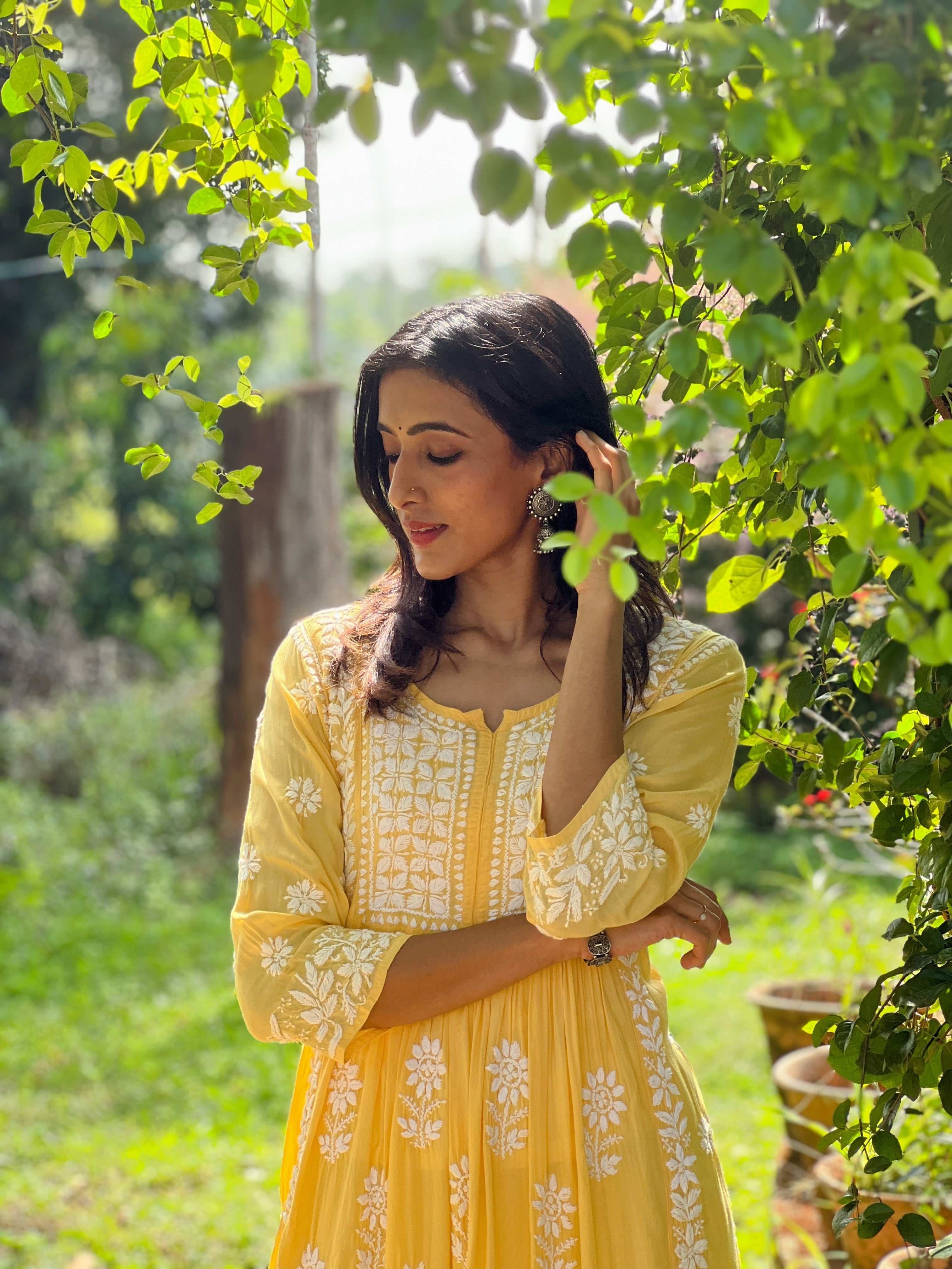 Modal Chikankari Nyra cut dress