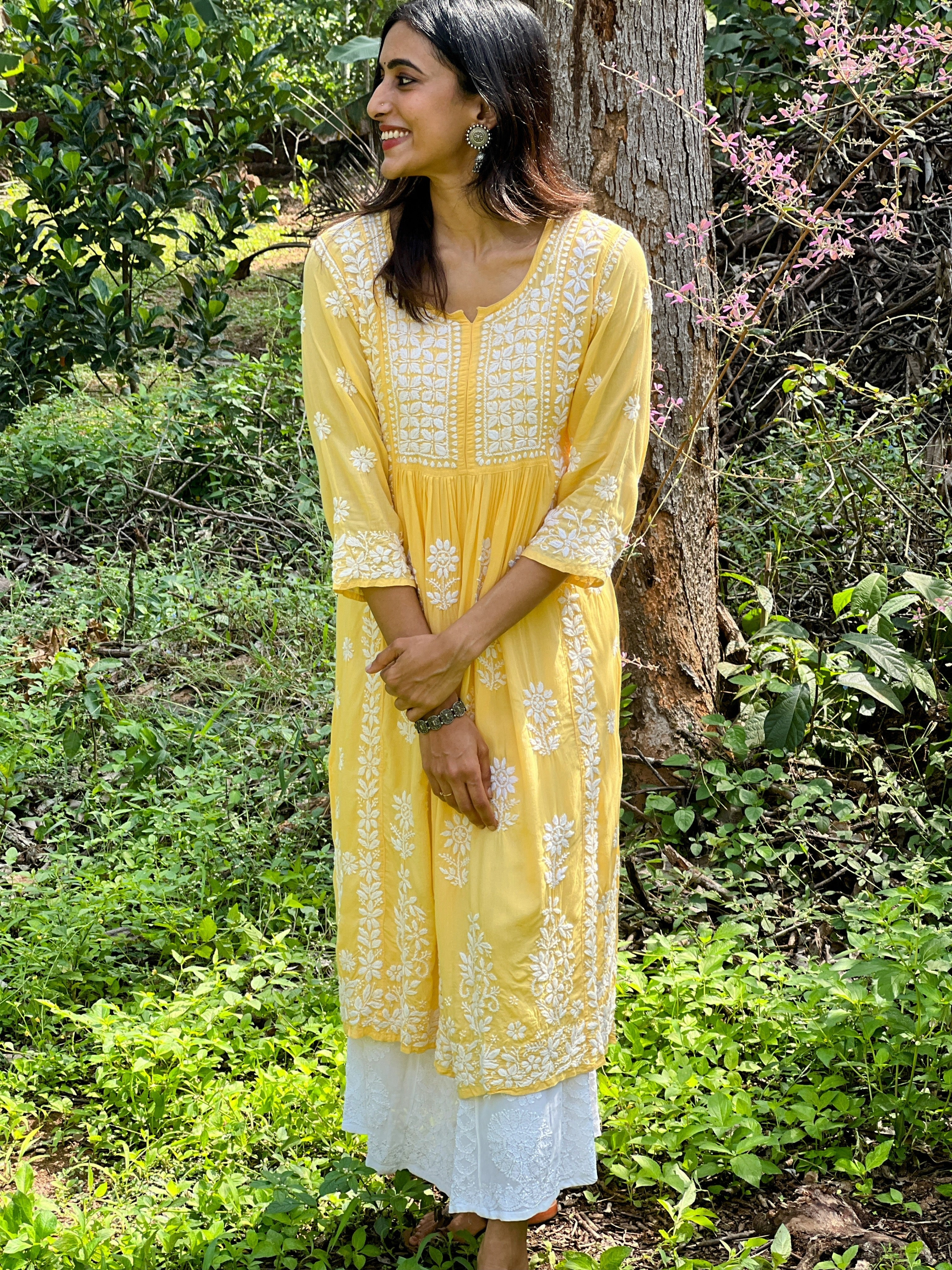 Modal Chikankari Nyra cut dress