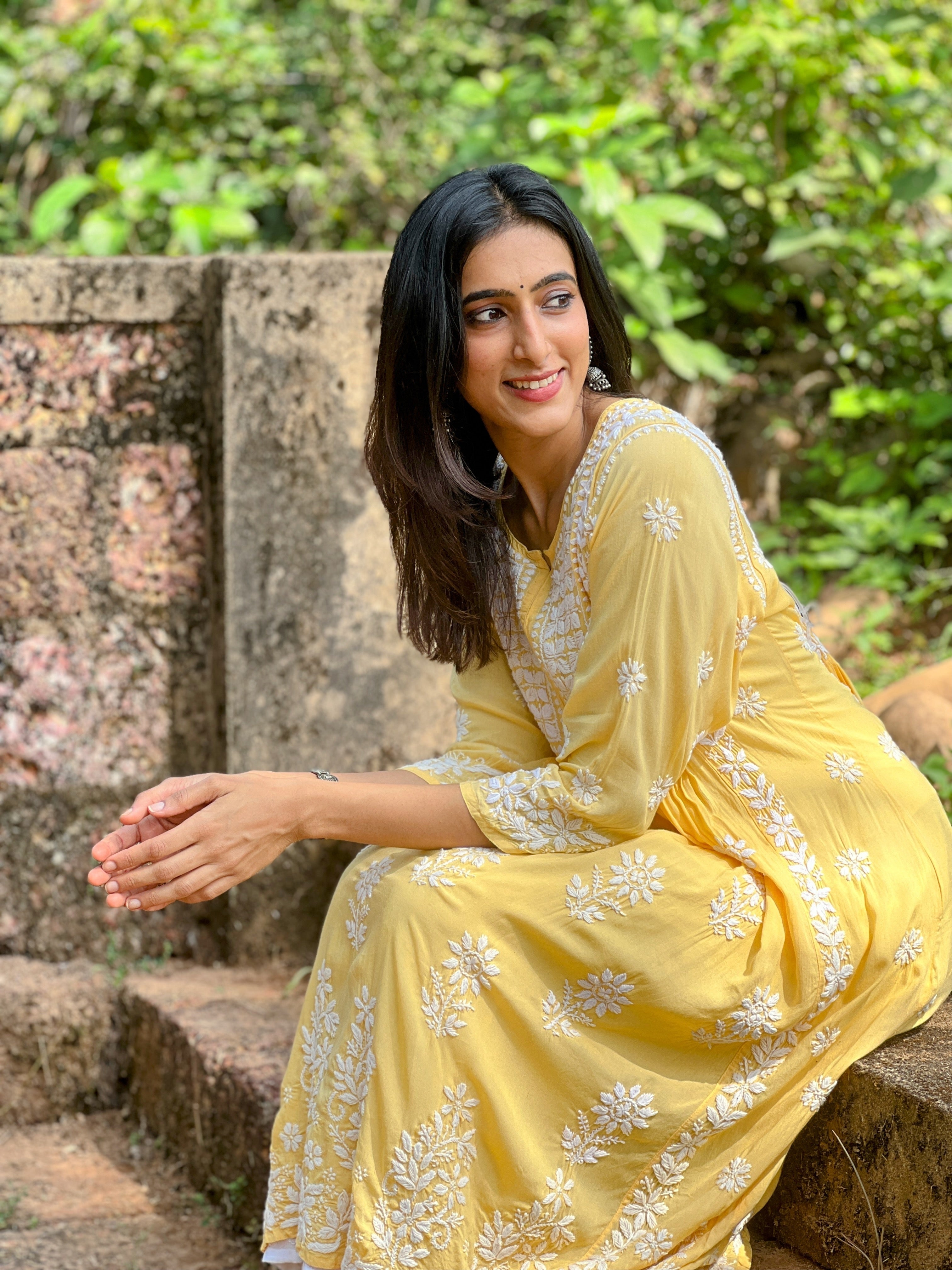 Modal Chikankari Nyra cut dress