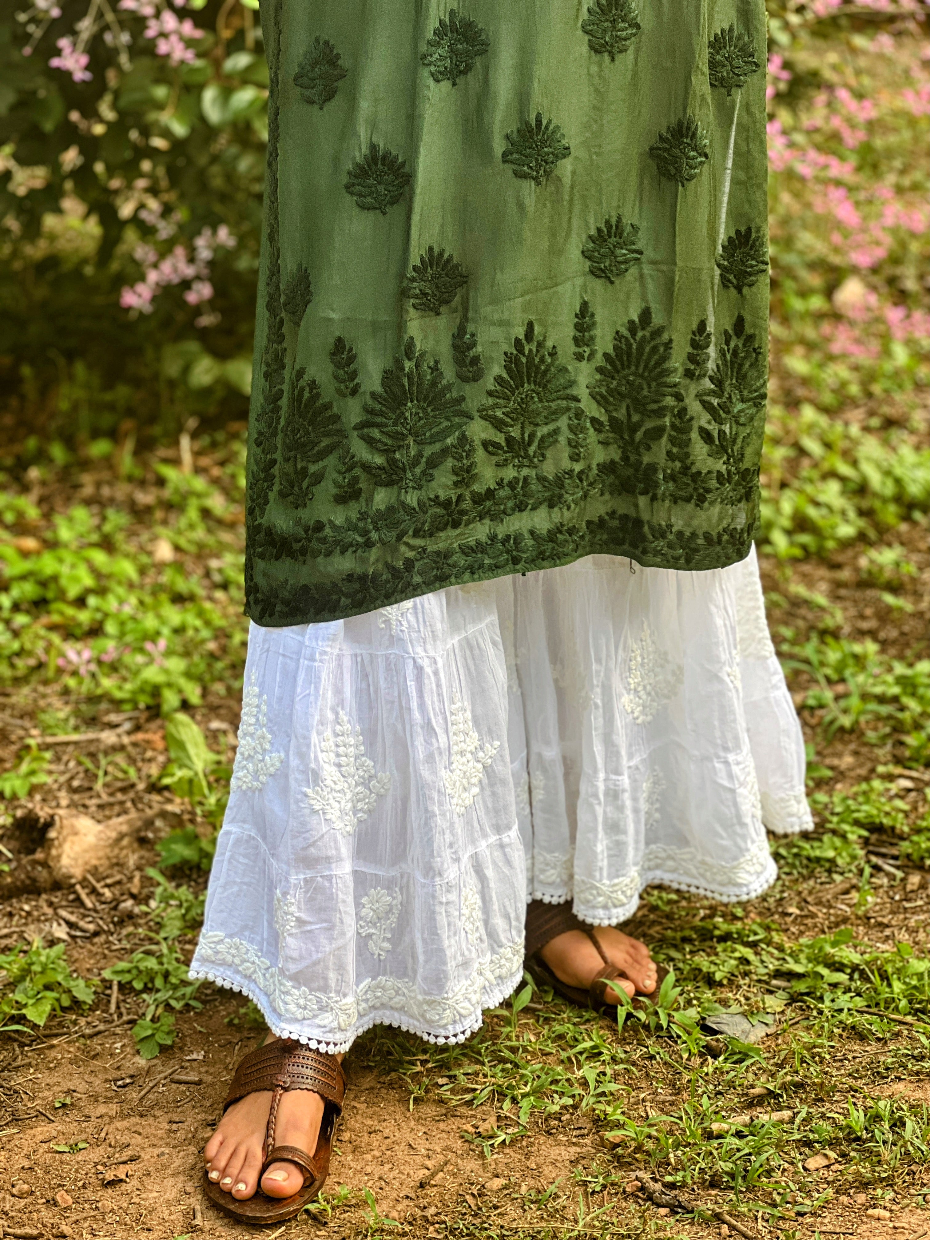 Pure Cotton Heavy Chikankari Sharara Pant