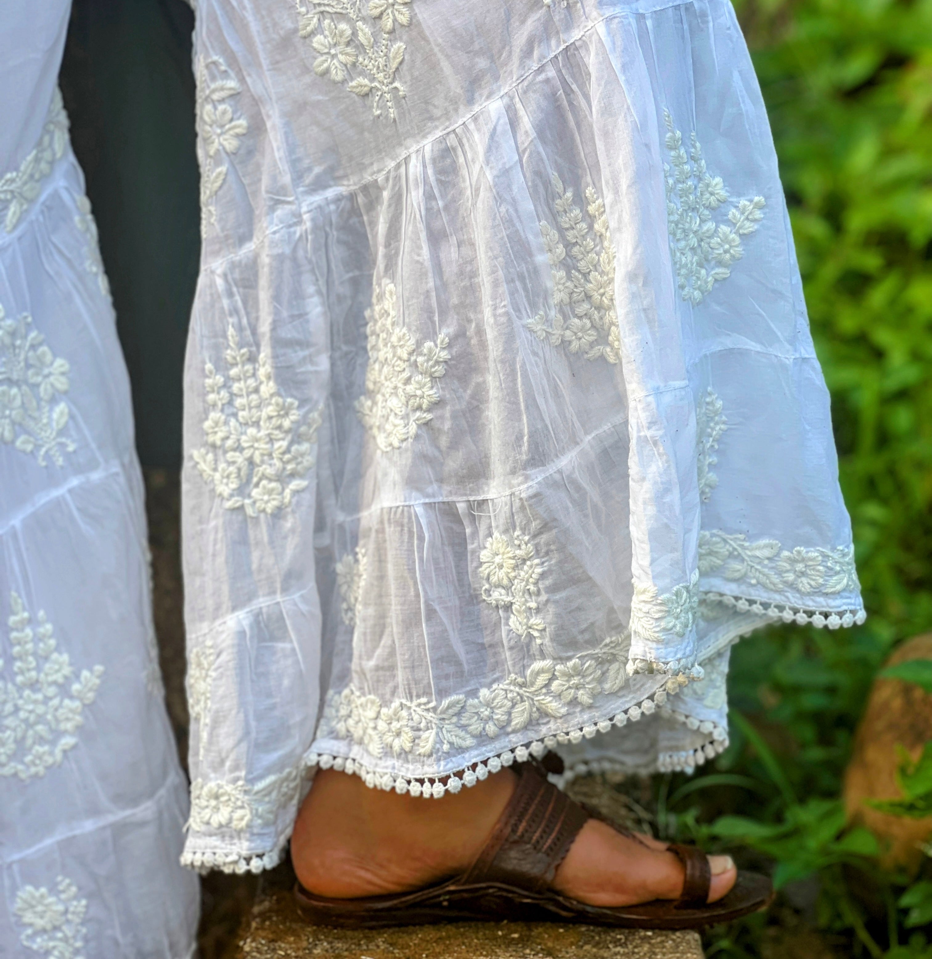 Pure Cotton Heavy Chikankari Sharara Pant
