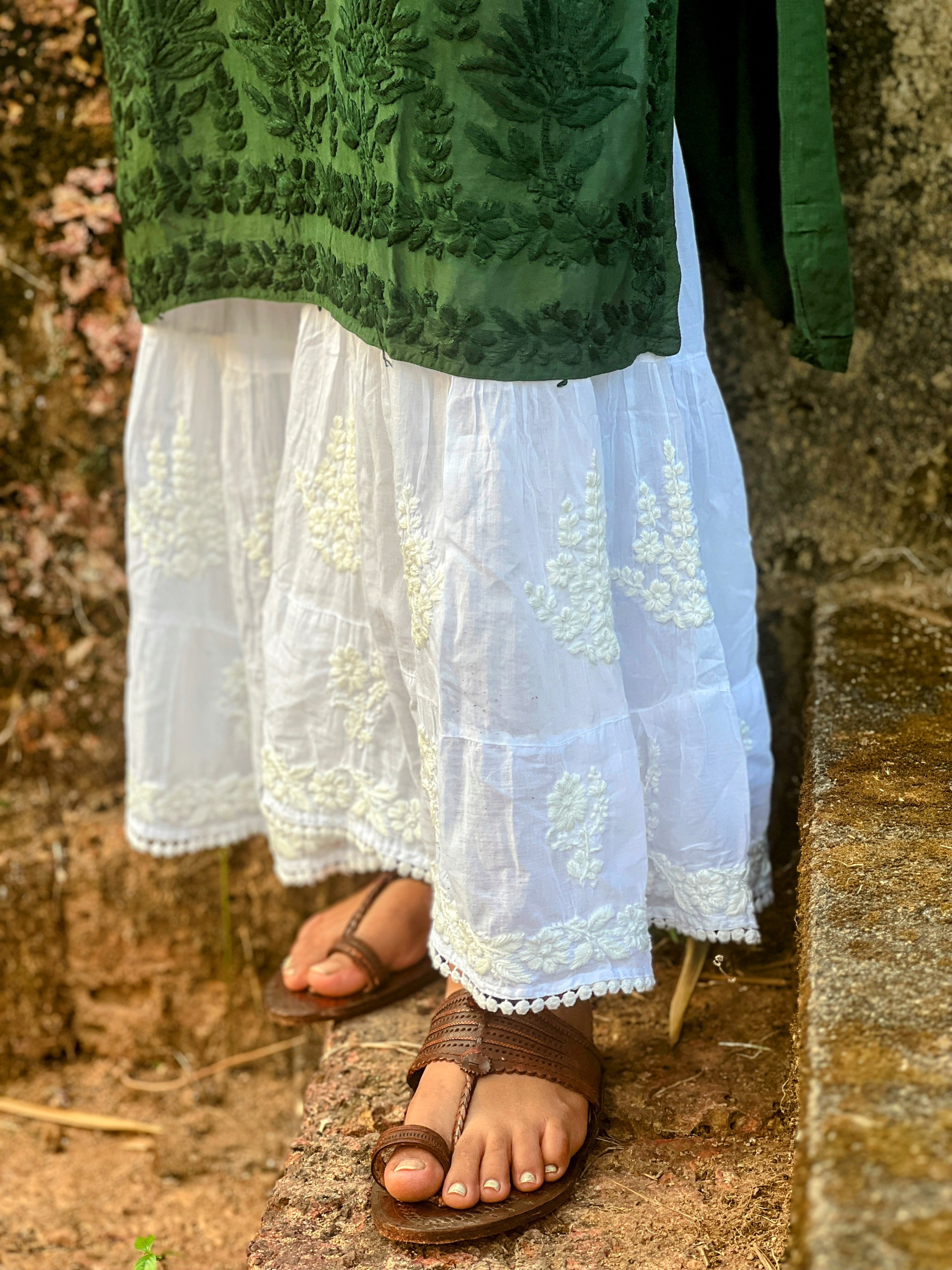 Pure Cotton Heavy Chikankari Sharara Pant