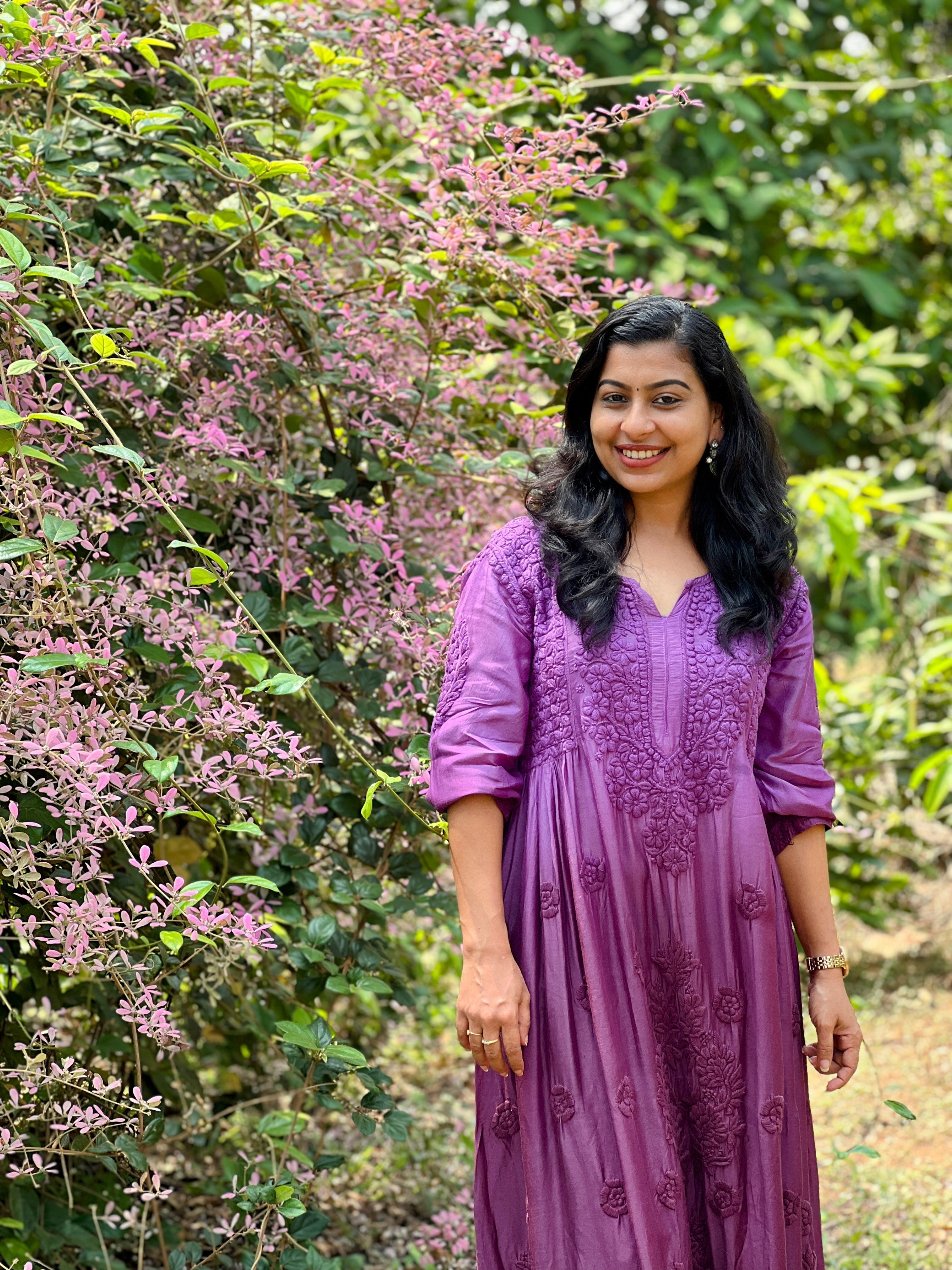 Pure Muslin Heavy Work Chikankari gown