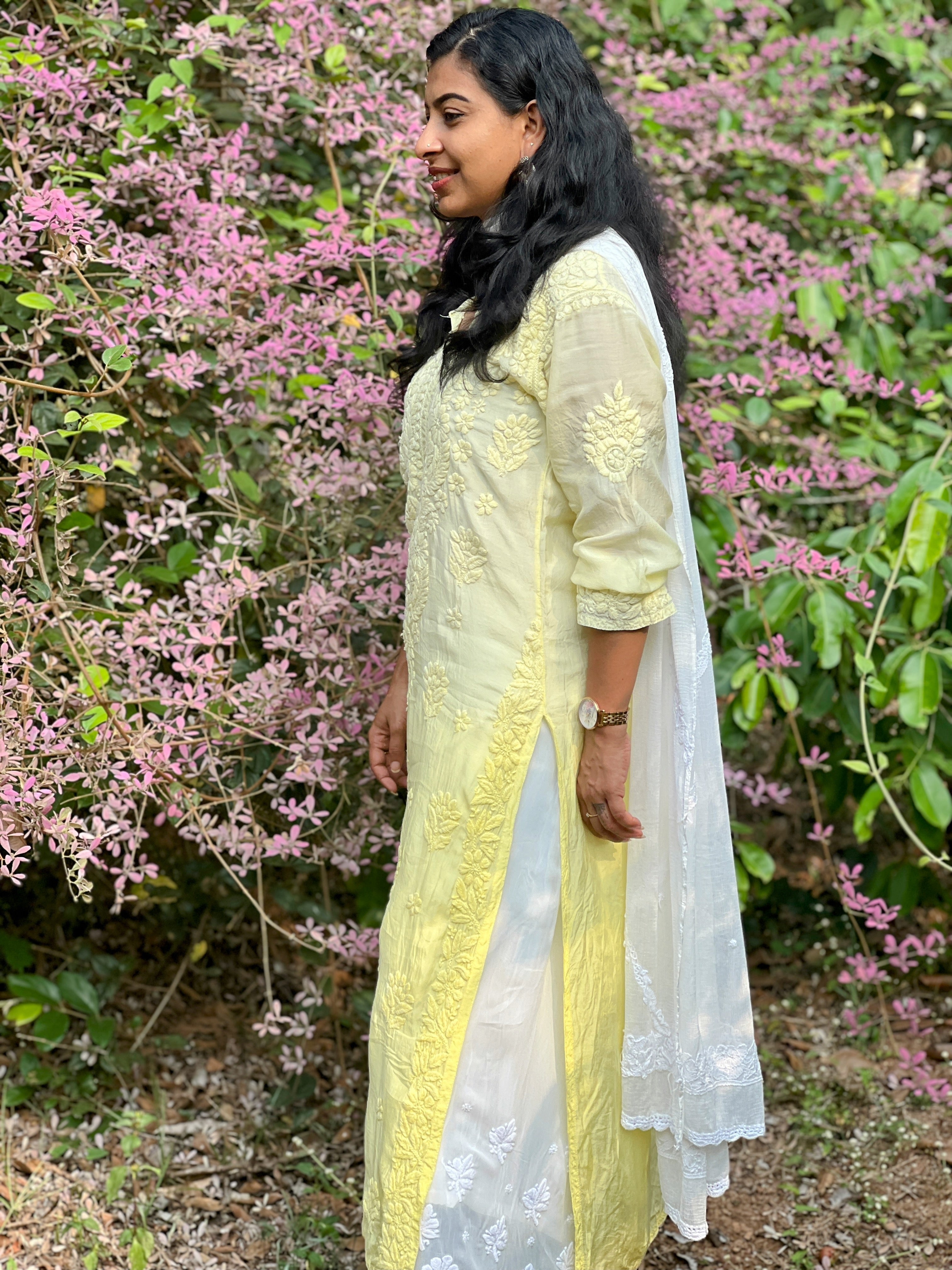 Pure Muslin Chikankari Kurti