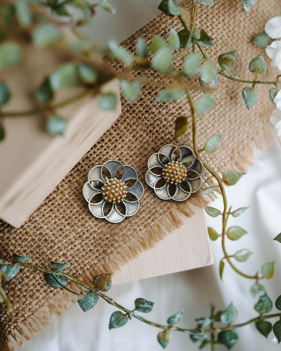 Golden Core Daisy Studs