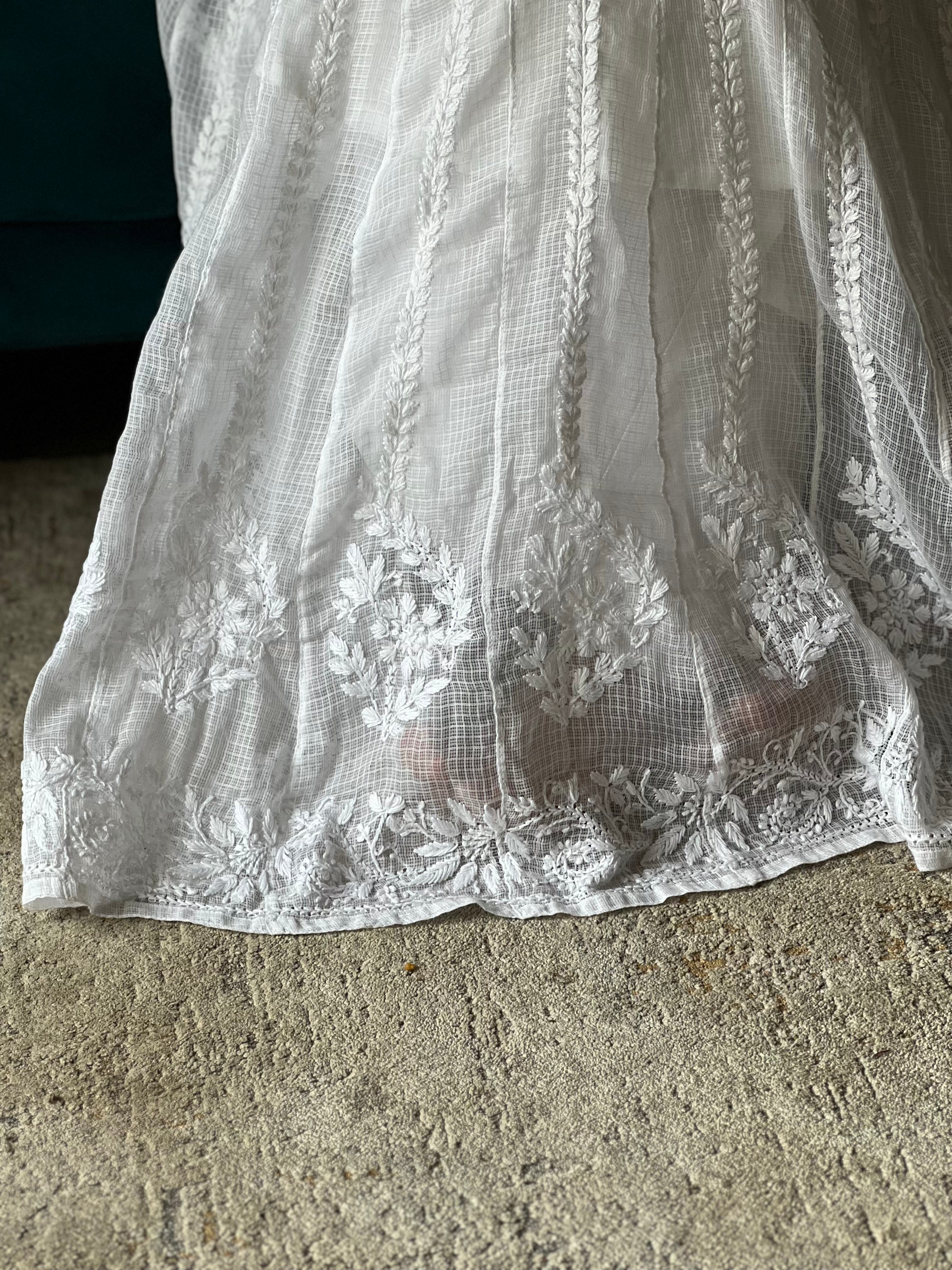 Kota Doria Chikankari Anarkali