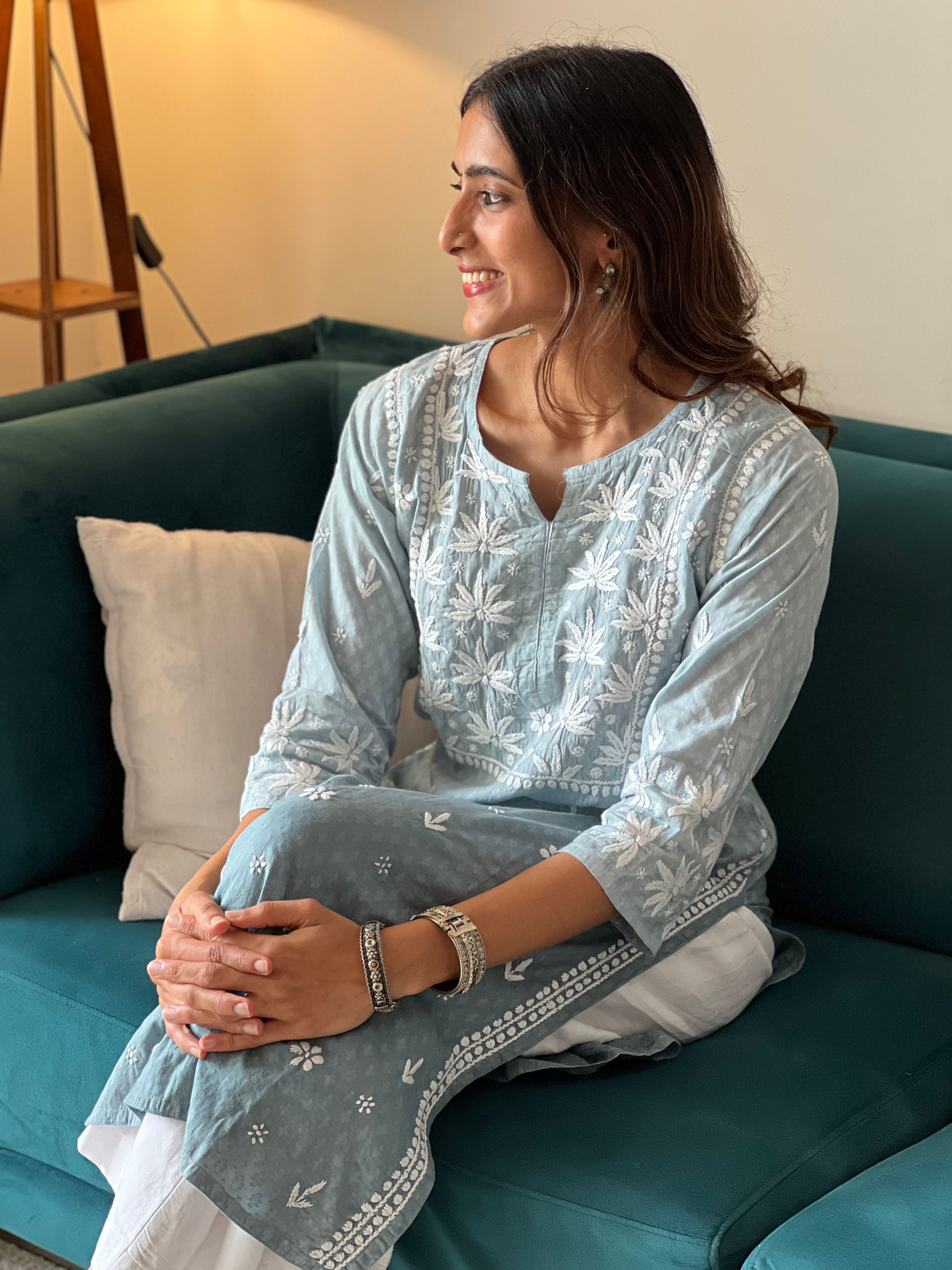 Pure Cotton Chikankari Kurti