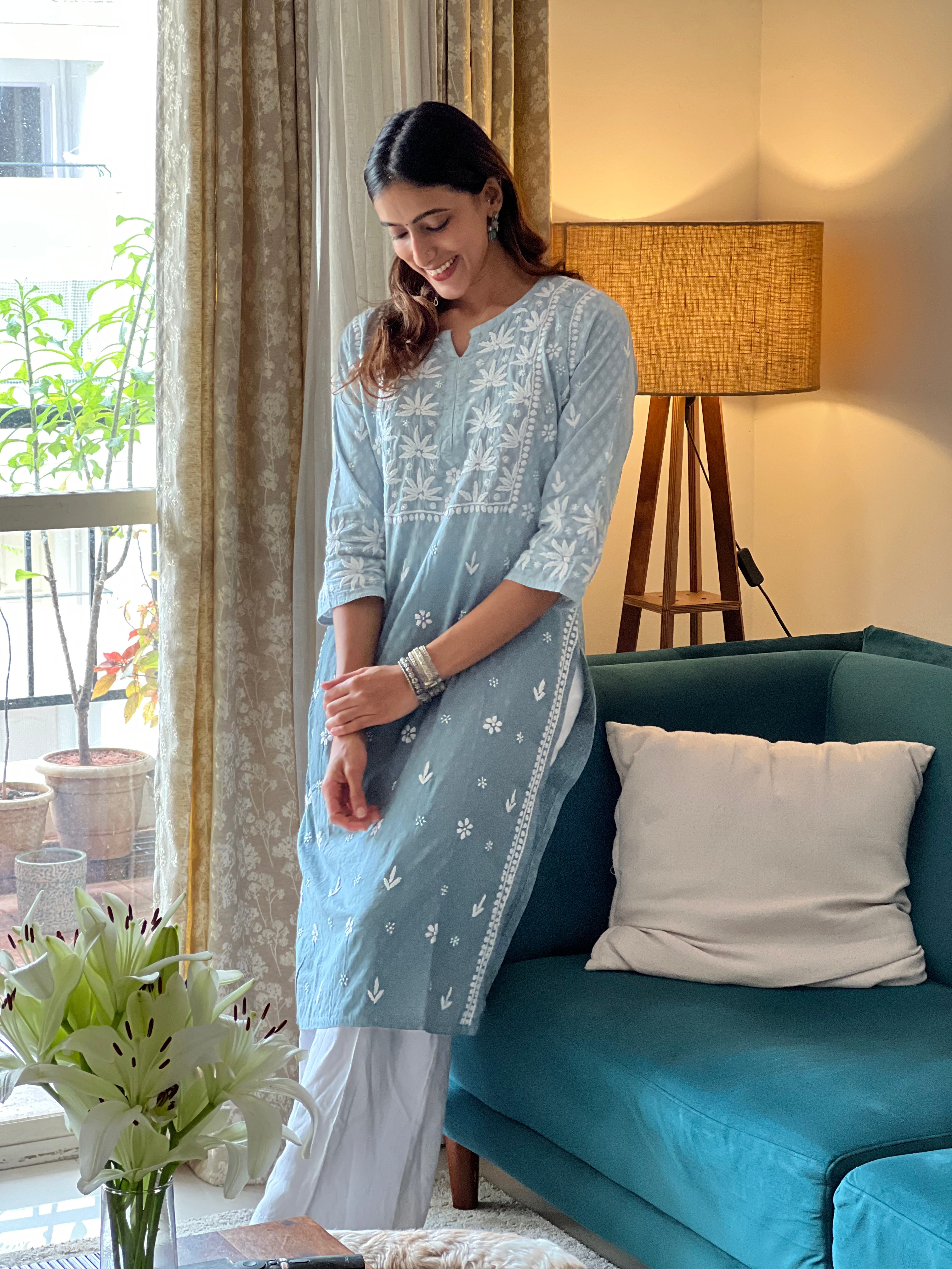 Pure Cotton Chikankari Kurti