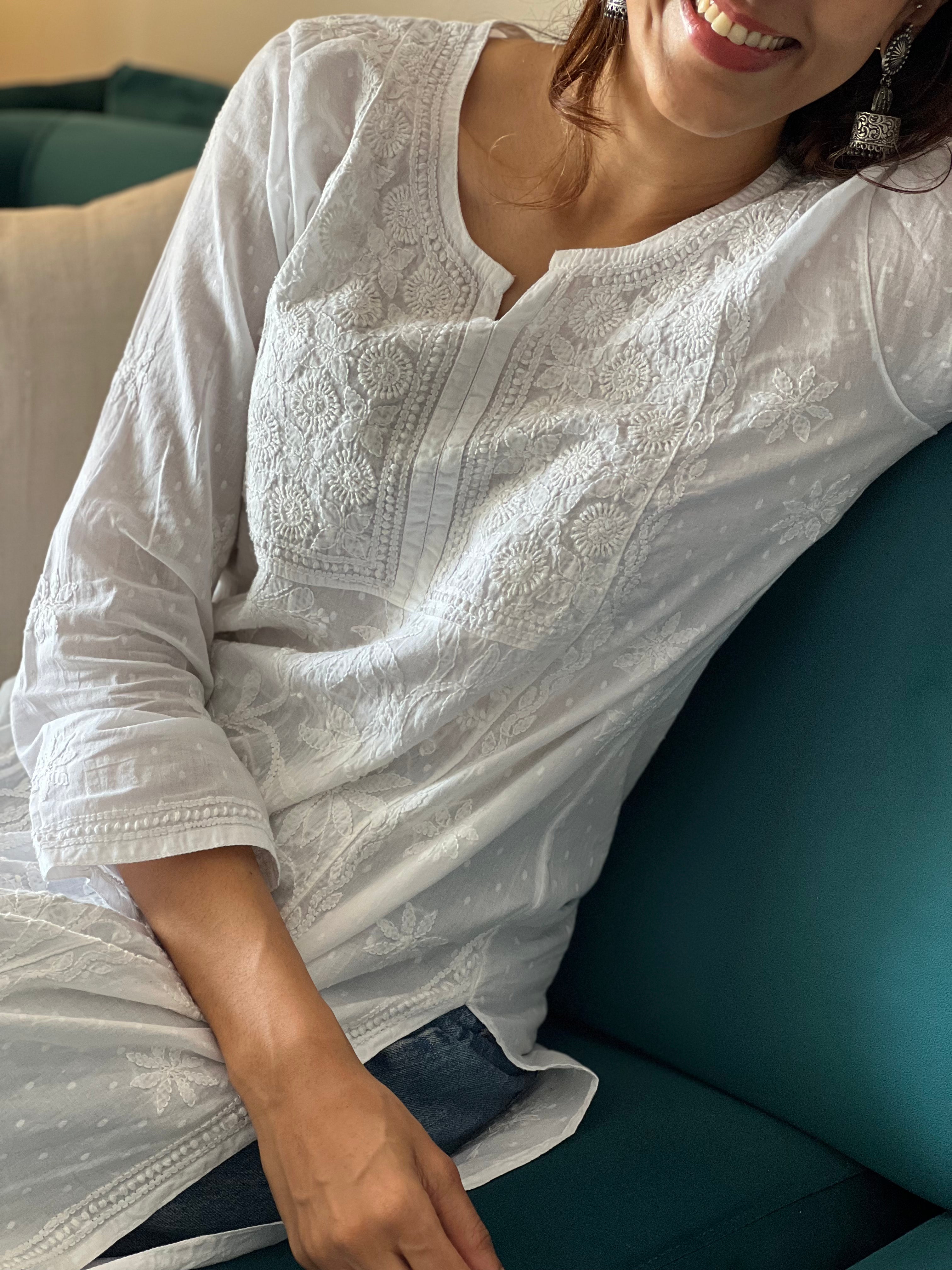 Pure Cotton Chikankari Kurti