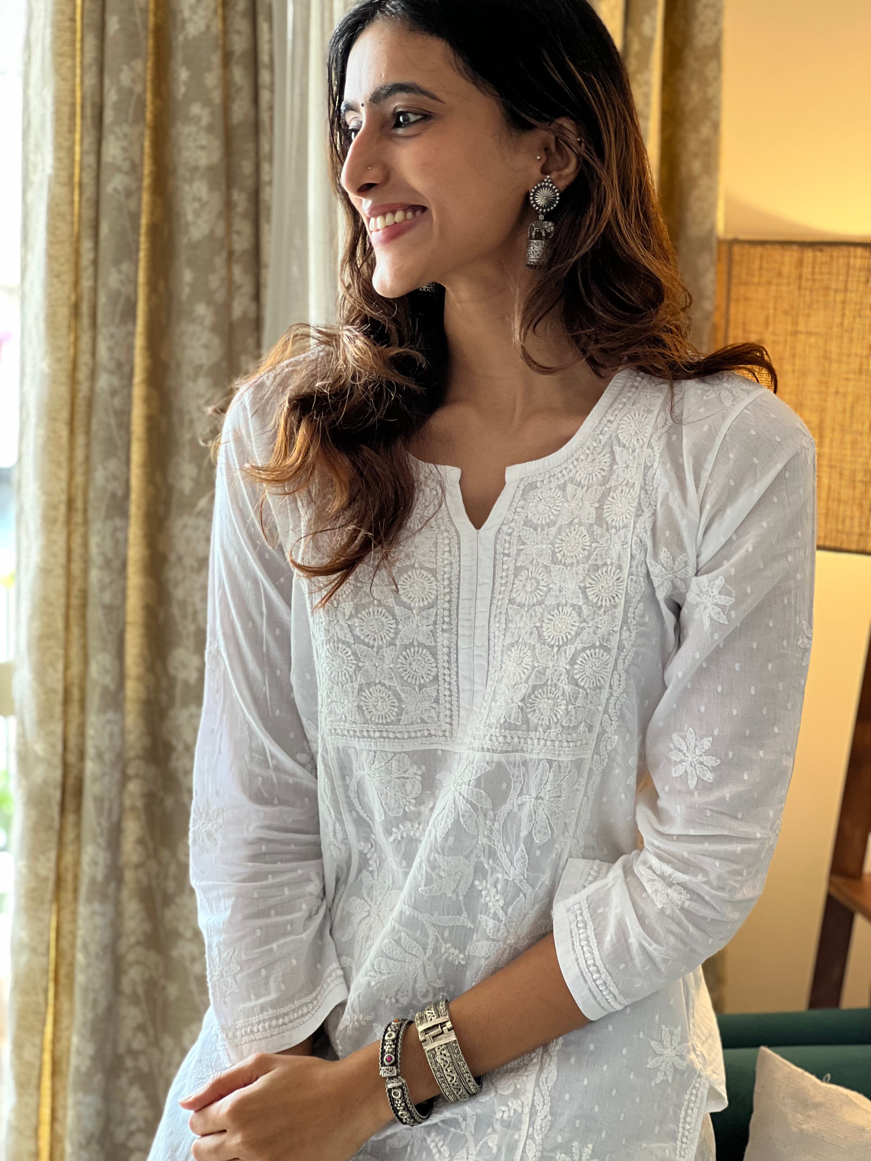 Pure Cotton Chikankari Kurti