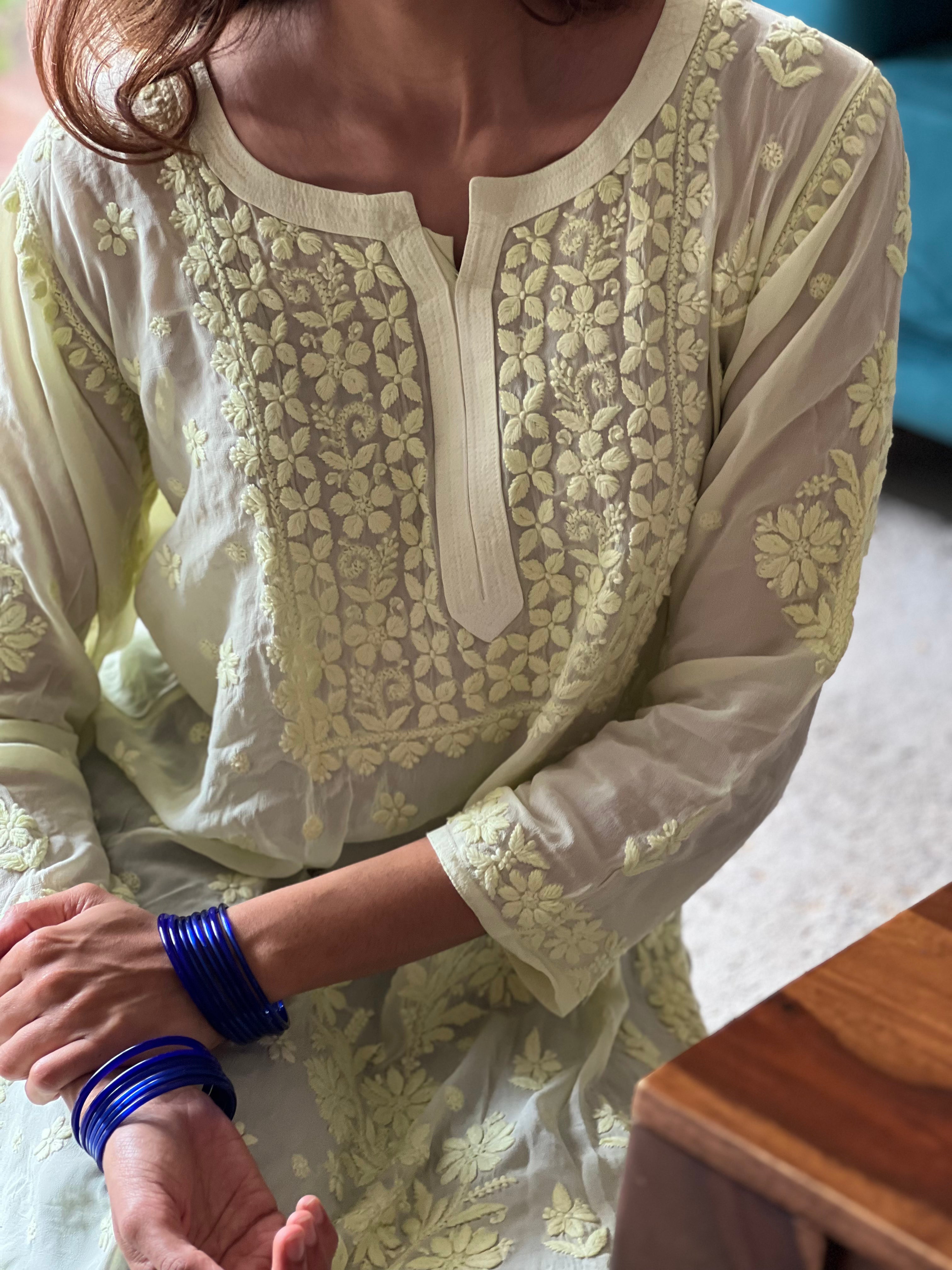 Pure Viscose Chikankari Kurti
