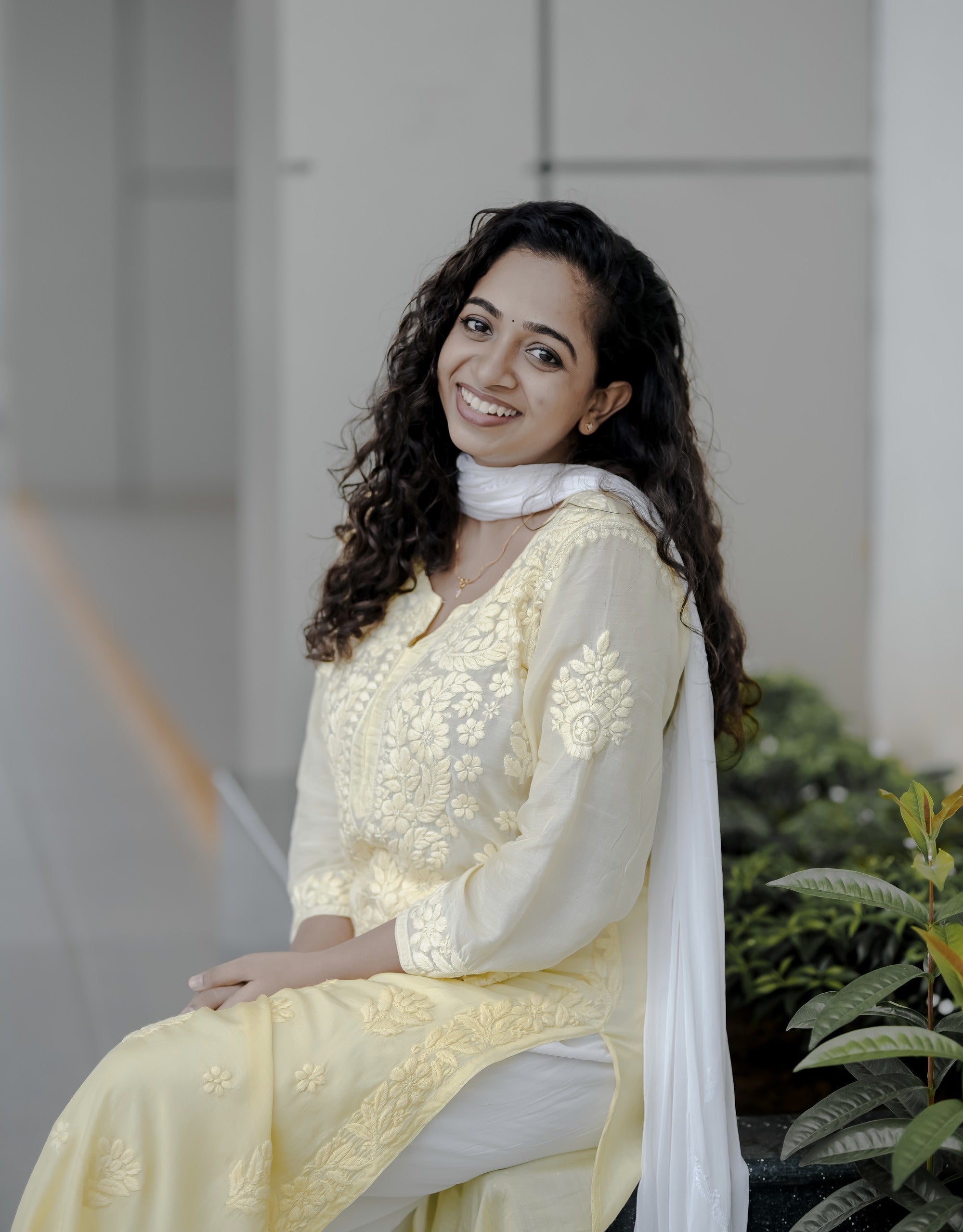 Pure Muslin Chikankari Kurti