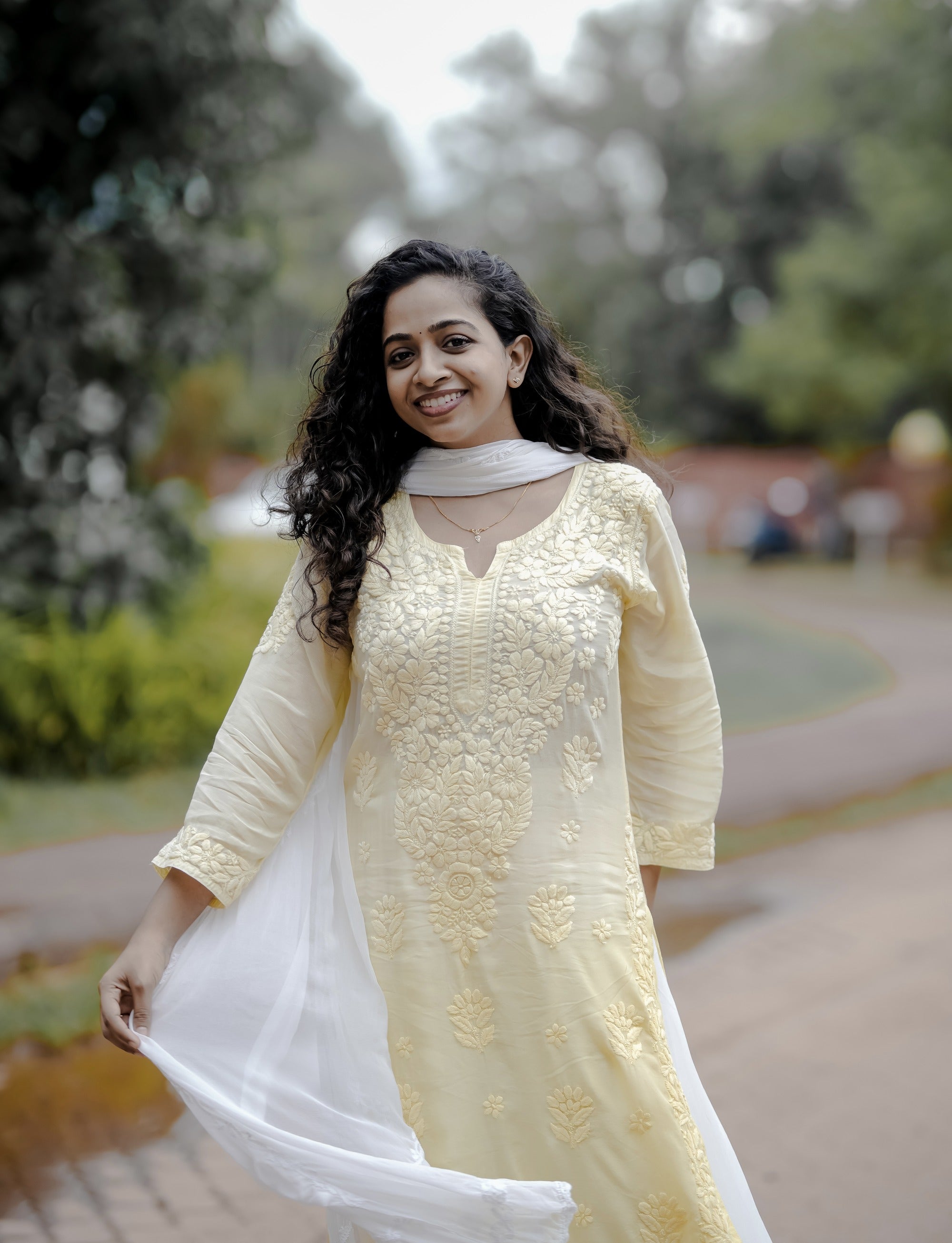 Pure Muslin Chikankari Kurti