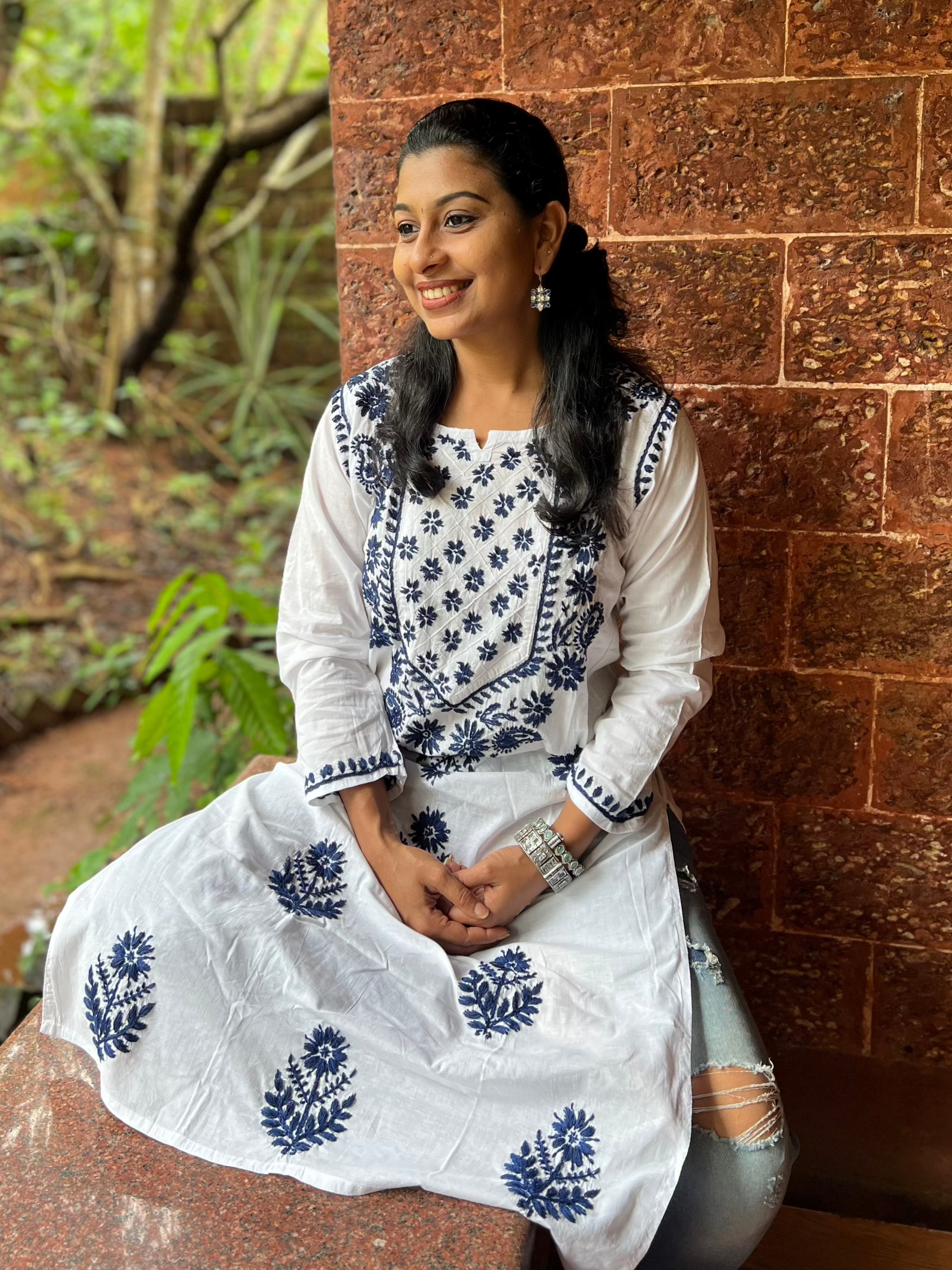 Pure Cotton Chikankari kurti