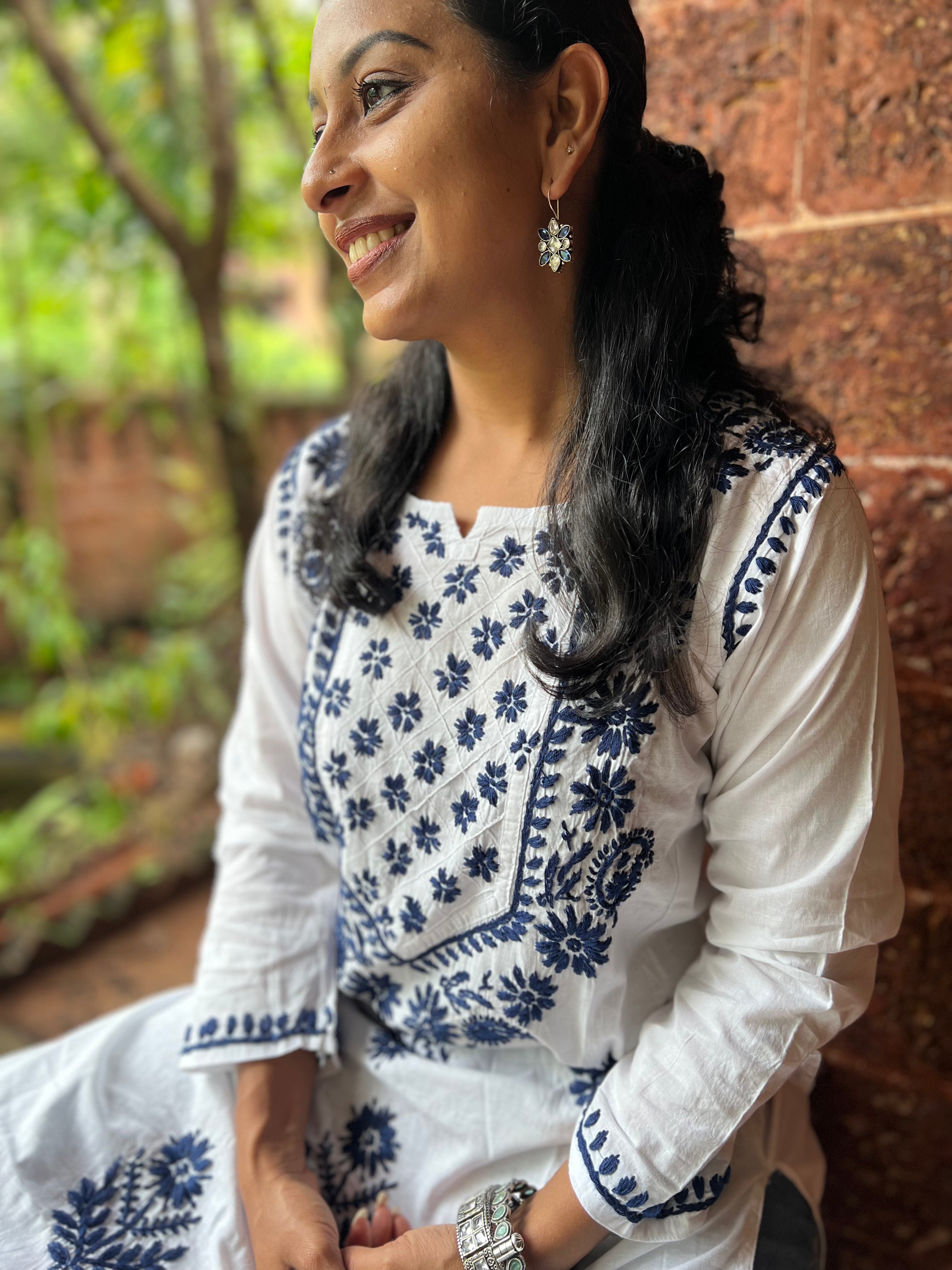 Pure Cotton Chikankari kurti