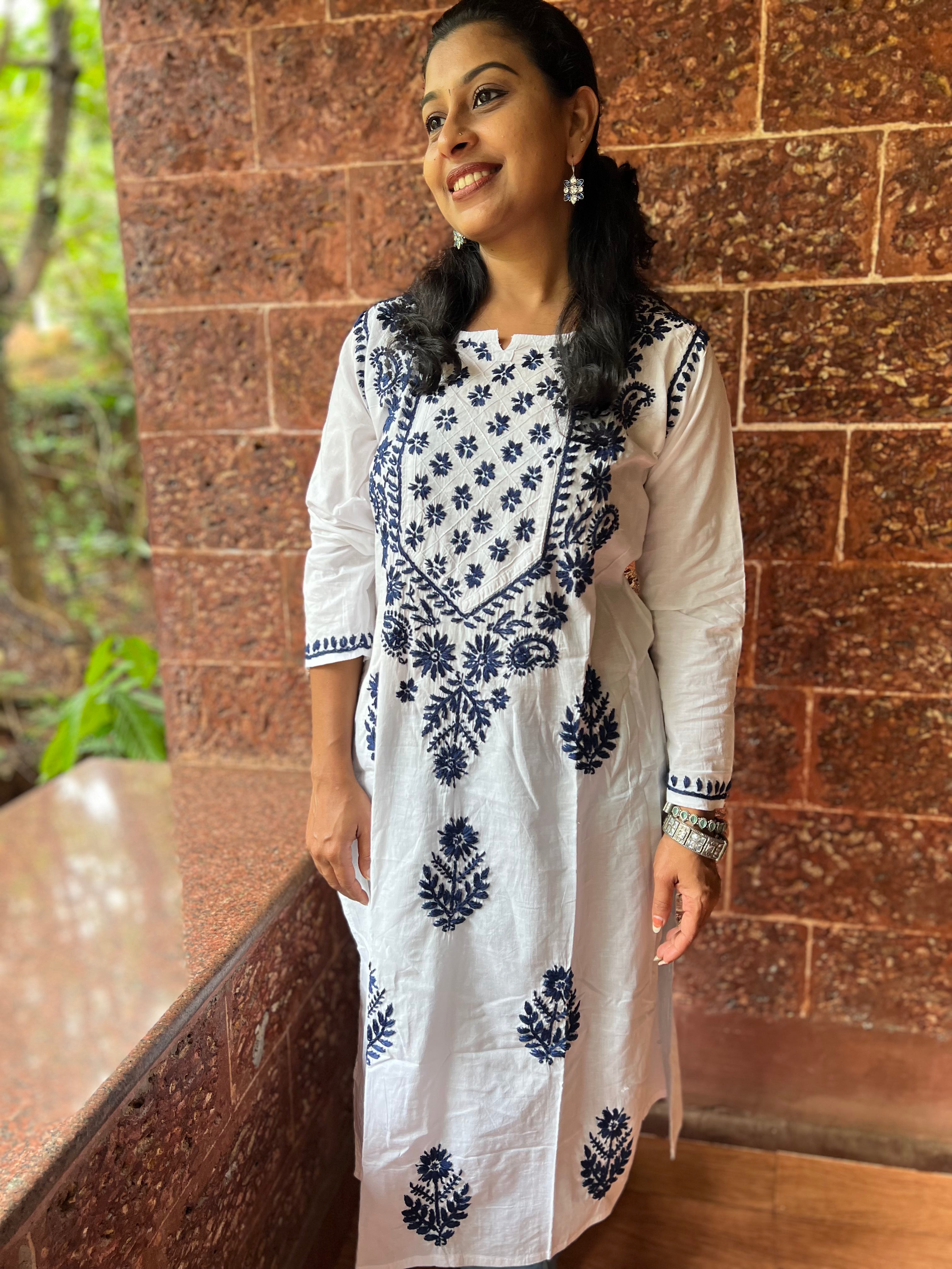 Pure Cotton Chikankari kurti