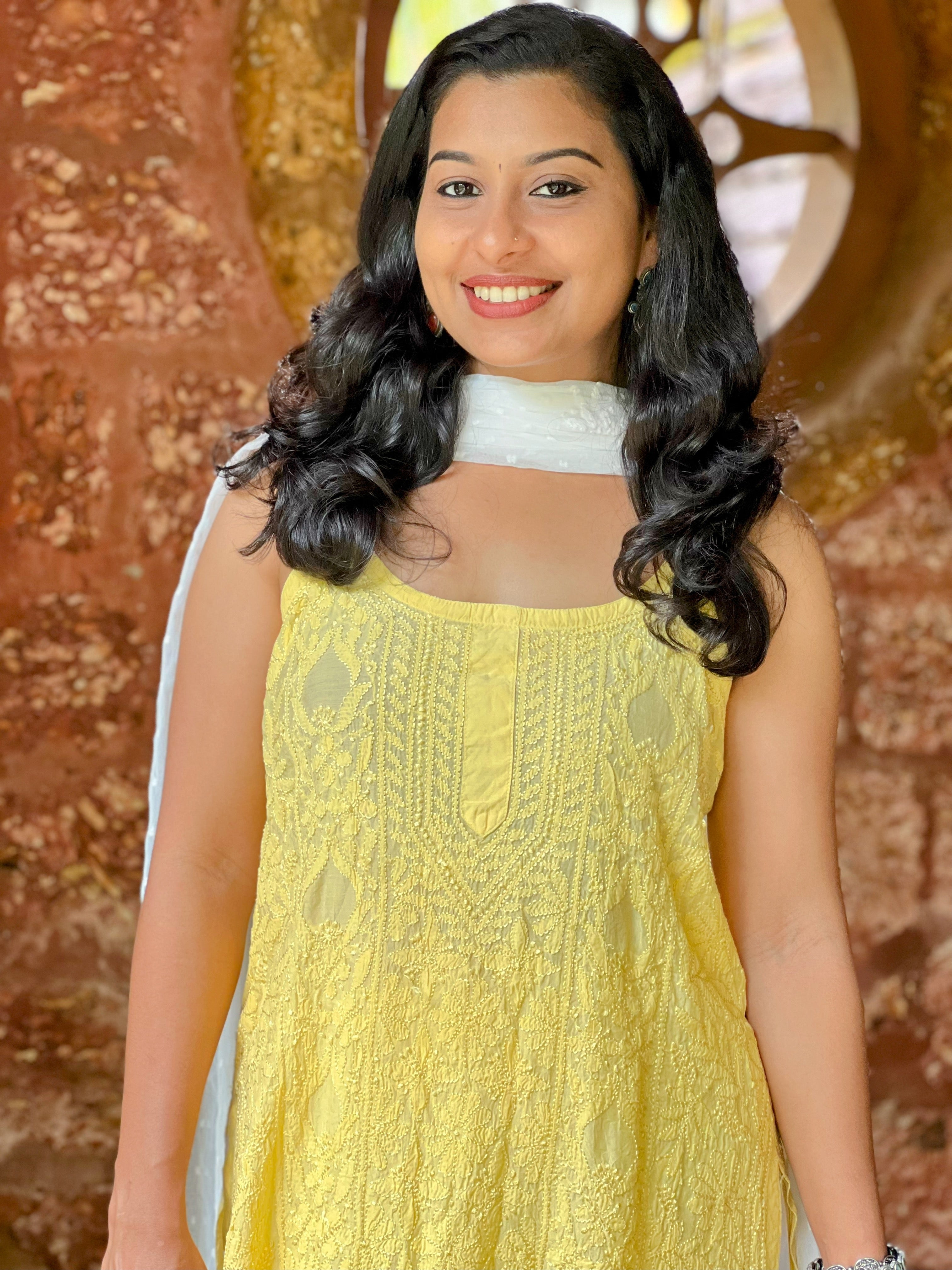 Chikankari Strap Sleeve Short and long Kurtis