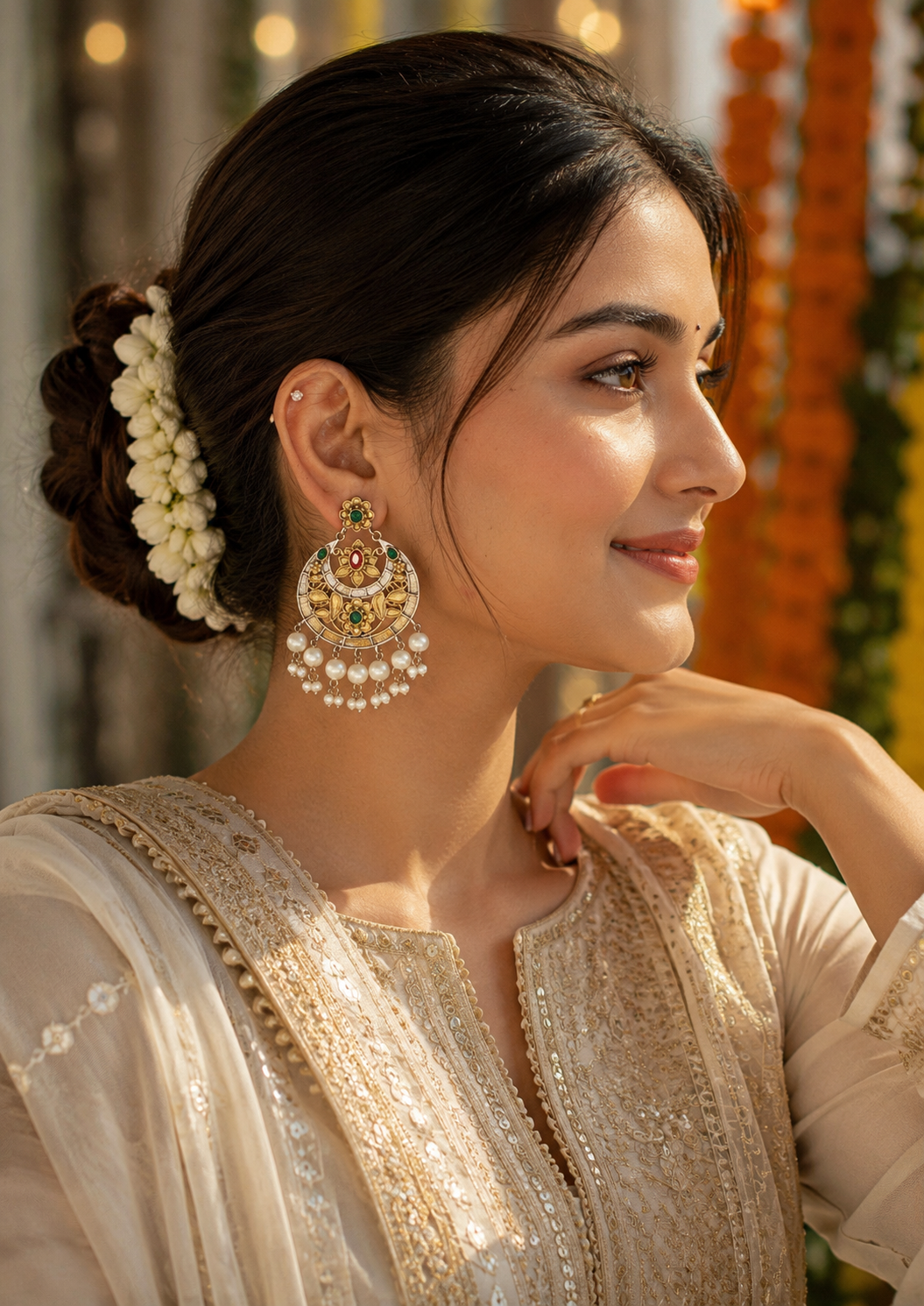 Mughal Pearl Chandbali