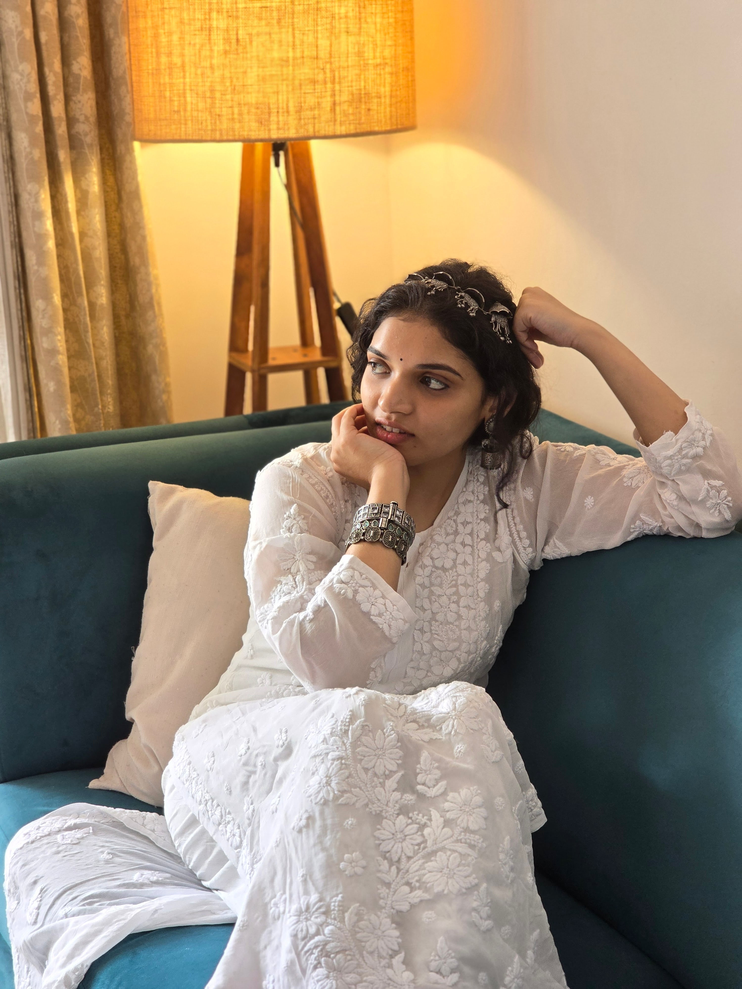 Pure Viscose Chikankari Kurti