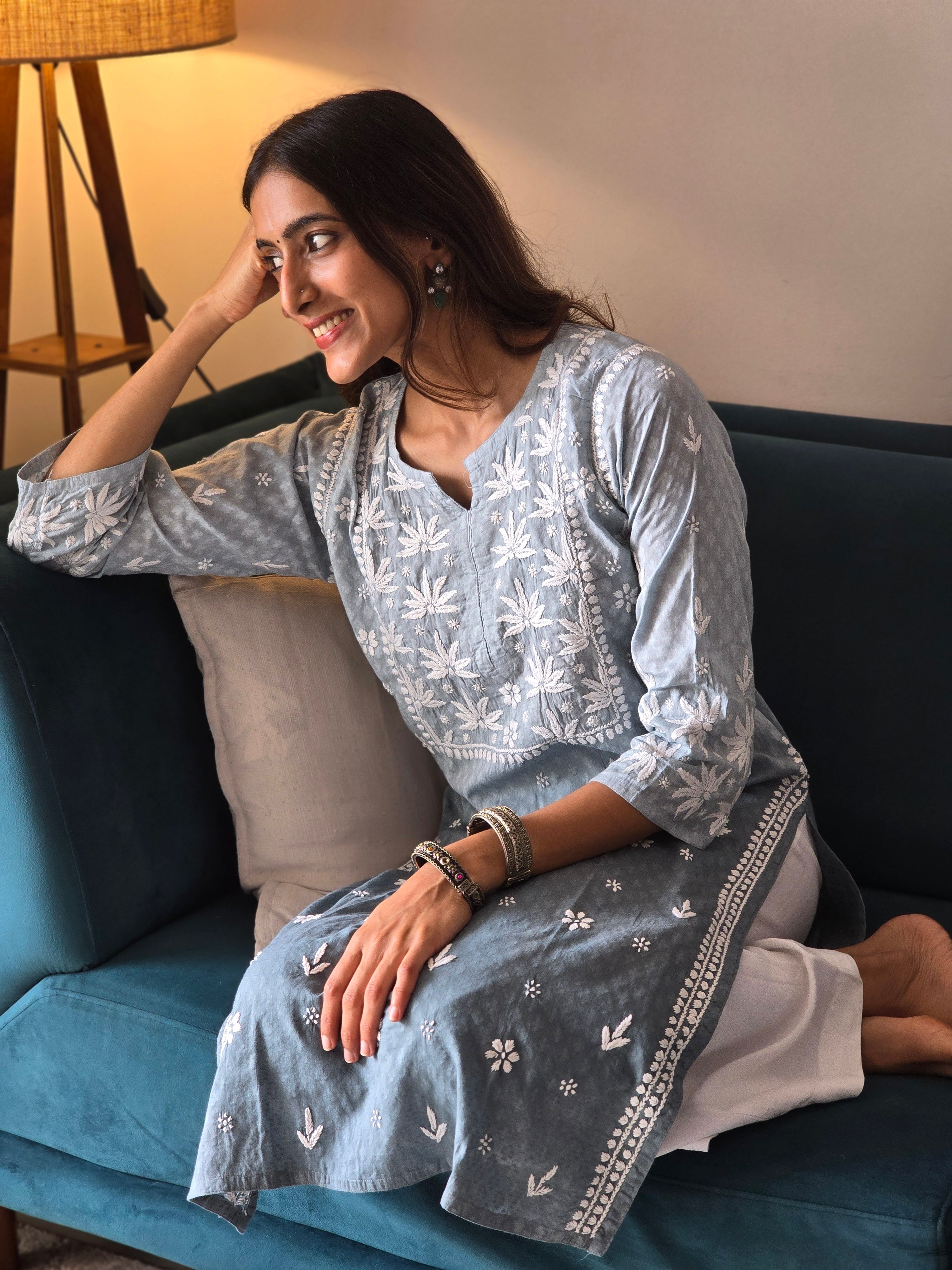 Pure Cotton Chikankari Kurti