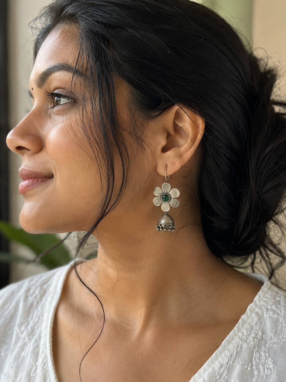 Emerald Bloom Drop Earrings