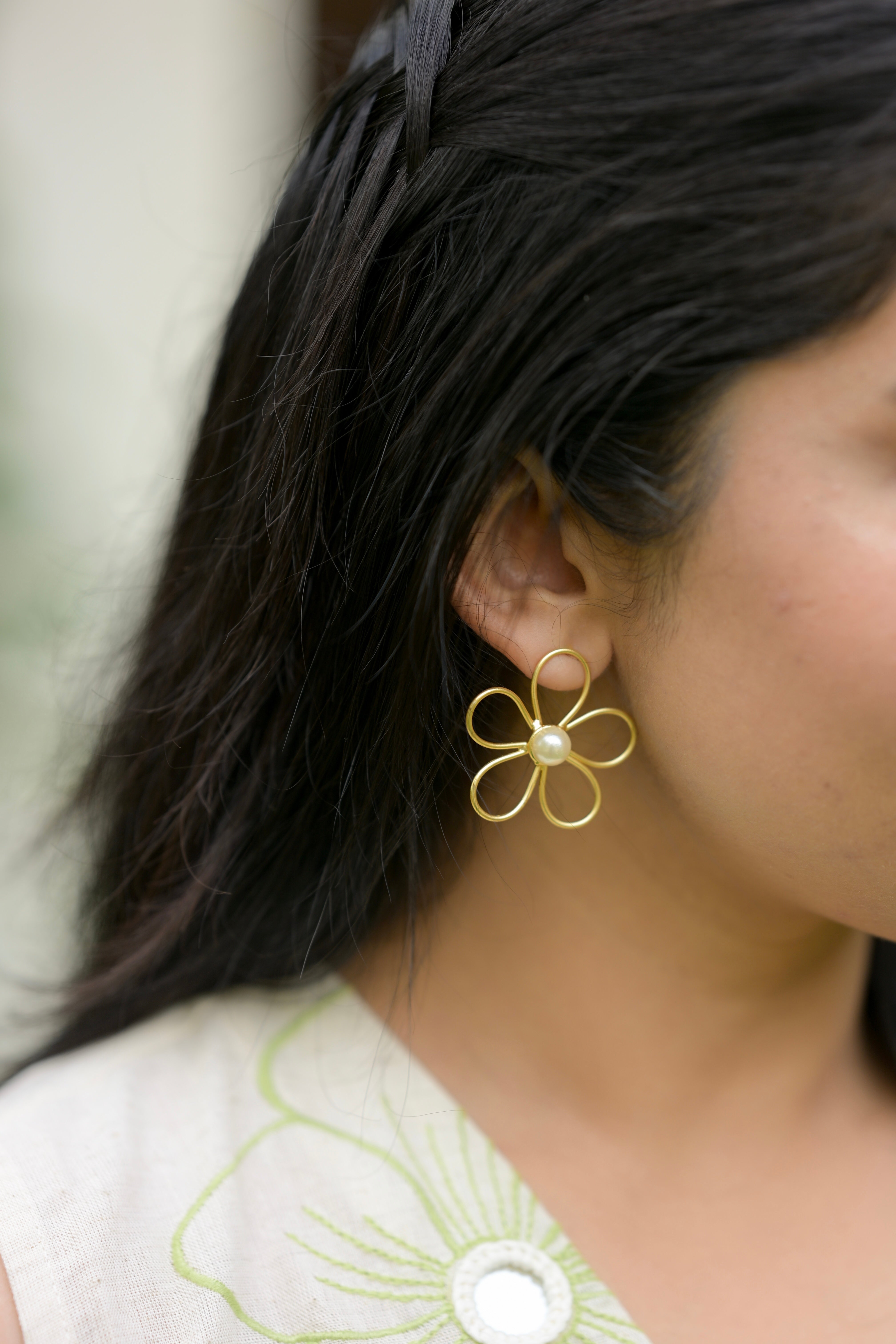 Pearl Petal  Earrings