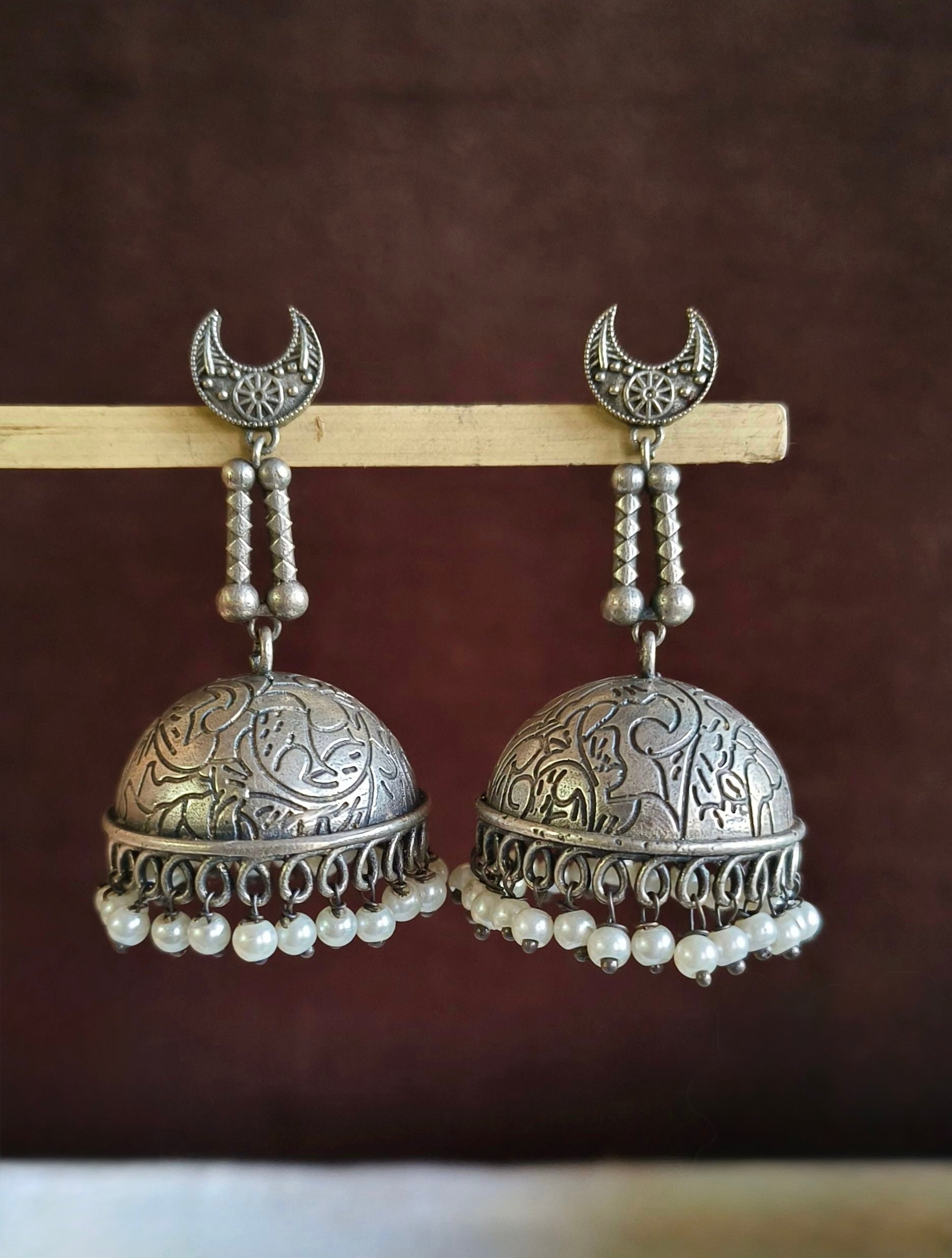 Chandra Pearl Jhumkas