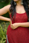 Scarlet Bloom Viscose Chikankari Strap Kurti