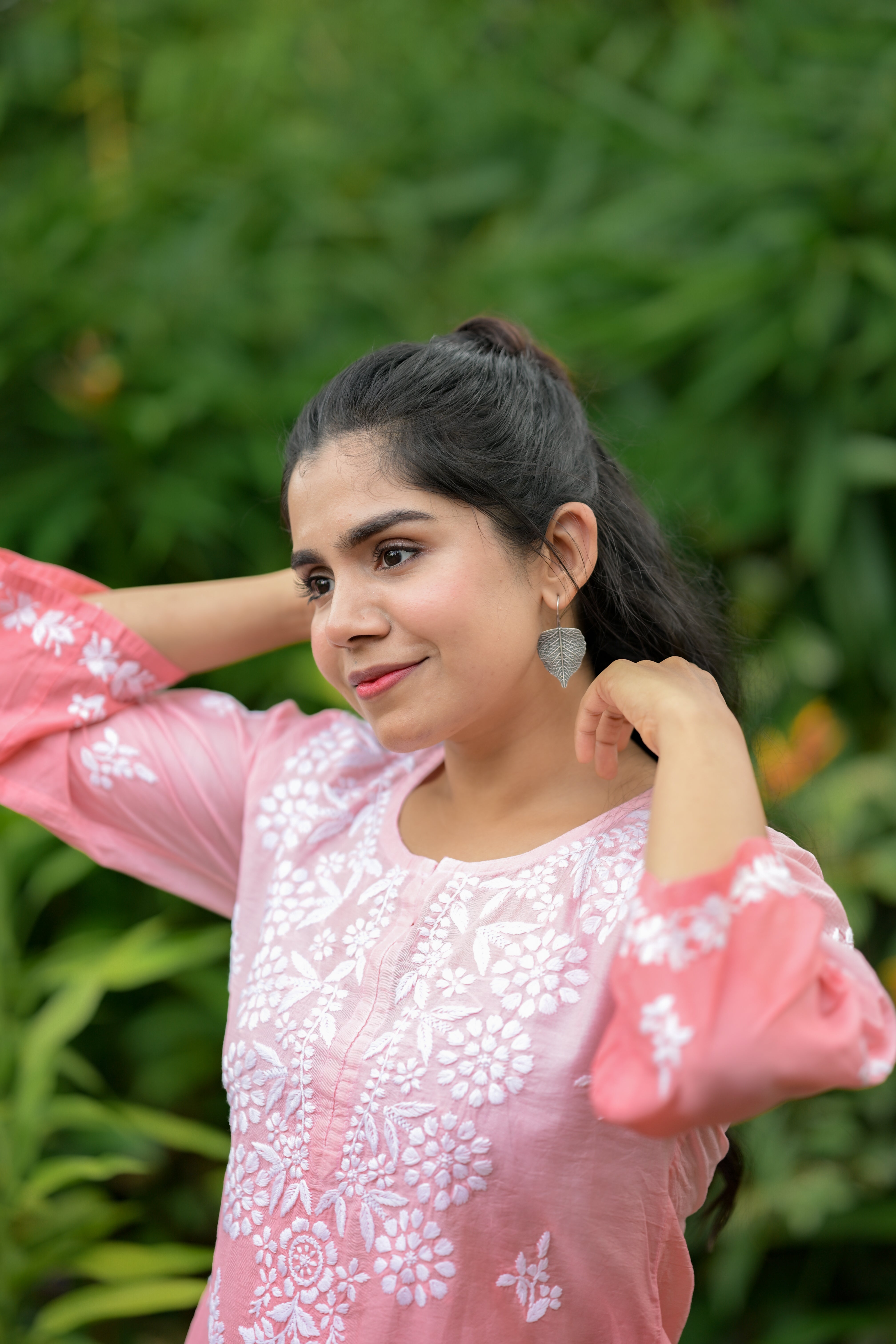 Chanderi Chikankari Short Kurti