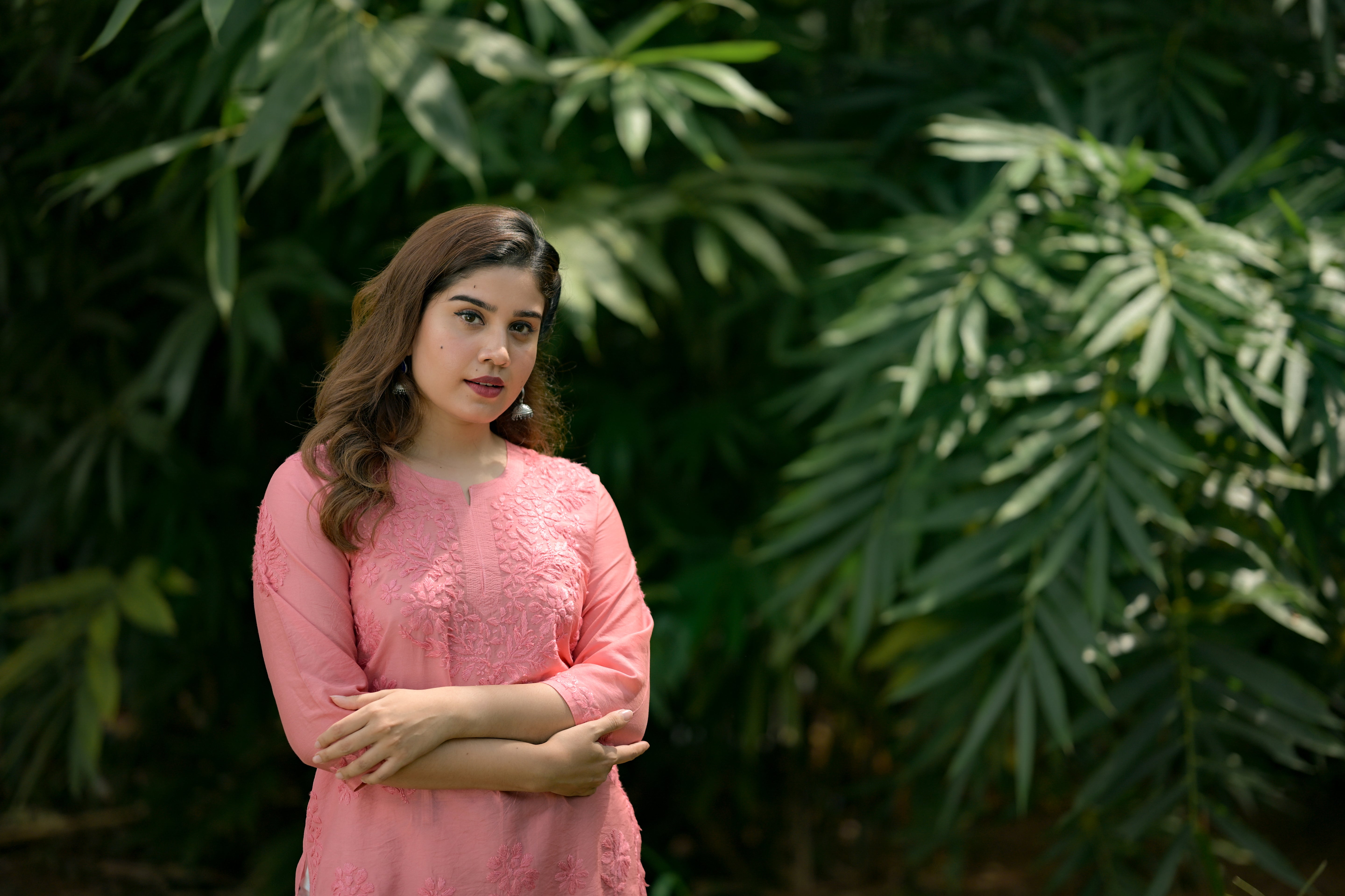 Chanderi Silk Chikankari Kurti