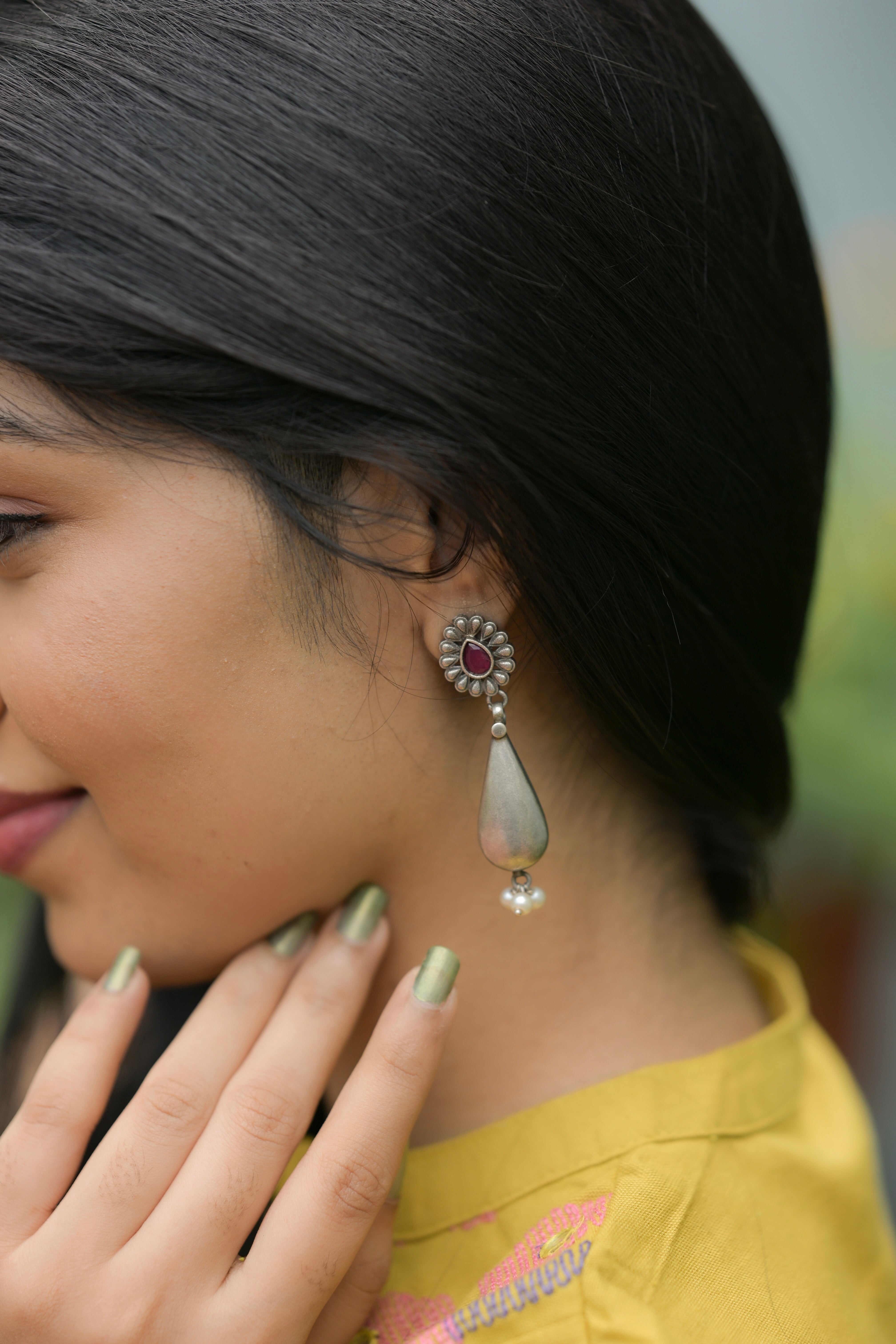 Ruby Dewdrop Earrings